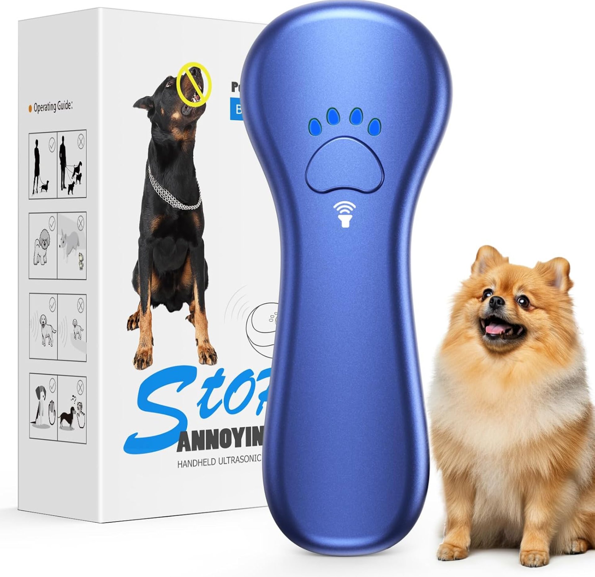 New Anti Barking Device,Dog Barking Control Devices,Rechargeable Ultrasonic Dog Bark Deterrent up to 16.4 Ft Effective Control Range Safe for Human & Dogs Portable Indoor & Outdoor(Blue) New Anti Barking Device,Dog Barking Control Devices,Rechargeable Ultrasonic Dog Bark Deterrent up to 16.4 Ft Effective Control Range Safe for Human & Dogs Portable Indoor & Outdoor(Blue)