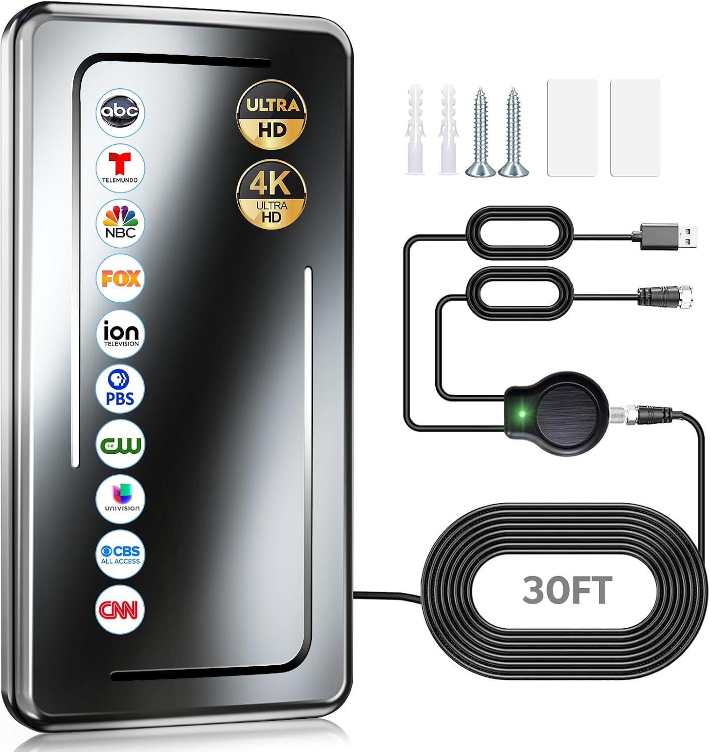 1900+ Miles Range TV Antenna, Digital TV Antenna Indoor for Smart TV and Old TVs, Portable HDTV Antenna Outdoor for Local Channels with Amplifier Signal Booster-Support 8K 4K 1080p-30ft Coax Cable 1900+ Miles Range TV Antenna, Digital TV Antenna Indoor for Smart TV and Old TVs, Portable HDTV Antenna Outdoor for Local Channels with Amplifier Signal Booster-Support 8K 4K 1080p-30ft Coax Cable