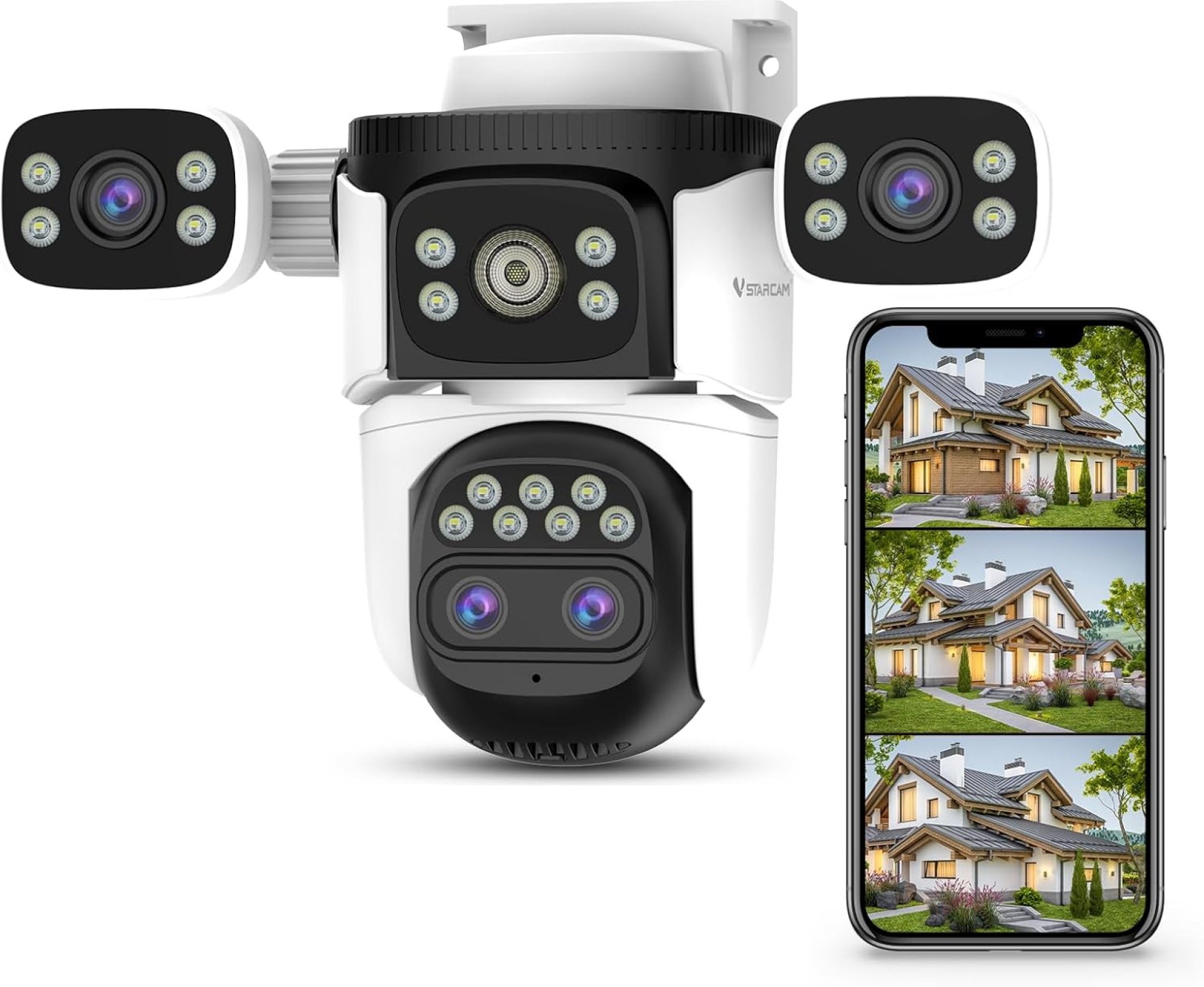 2K Outdoor Security Camera with 4 Lenses, 10X Hybrid Zoom Outdoor Camera for Home Security Color Night Vision, AI Detection, 2-Way Talk, Auto Tracking, 360° PTZ Security Camera Cloud/SD Storage 2K Outdoor Security Camera with 4 Lenses, 10X Hybrid Zoom Outdoor Camera for Home Security Color Night Vision, AI Detection, 2-Way Talk, Auto Tracking, 360° PTZ Security Camera Cloud/SD Storage