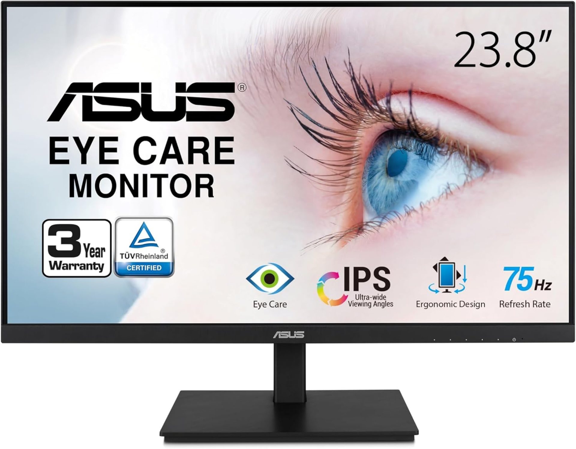 ASUS 23.8”1080P Monitor(VA24DQSB)-Full HD,IPS,75Hz,Speakers Adaptive-Sync Low Blue Light Flicker Free VESA Mountable Frameless, HDMI DisplayPort, VGA, USB hub Height Adjustable, BLACK,12.8″x21.3″x2.1″ ASUS 23.8”1080P Monitor(VA24DQSB)-Full HD,IPS,75Hz,Speakers Adaptive-Sync Low Blue Light Flicker Free VESA Mountable Frameless, HDMI DisplayPort, VGA, USB hub Height Adjustable, BLACK,12.8″x21.3″x2.1″