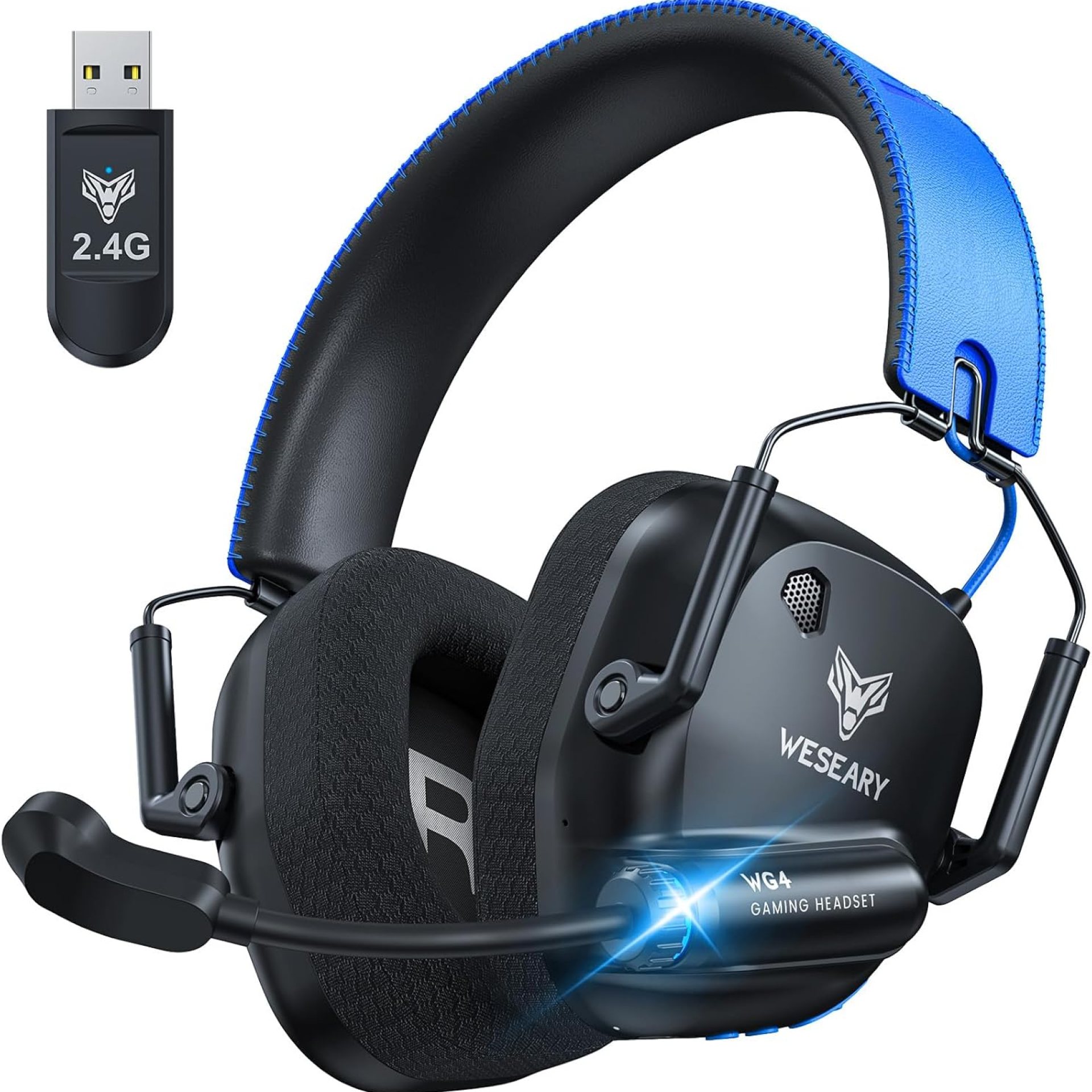 2.4GHz Wireless Gaming Headphones for PC, PS4/PS5, Mac, Switch & Mobile | Bluetooth Gaming Headset with 360° ENC Microphone, Ultra-Low Latency, Stereo Sound & Dynamic 40mm Drivers 2.4GHz Wireless Gaming Headphones for PC, PS4/PS5, Mac, Switch & Mobile | Bluetooth Gaming Headset with 360° ENC Microphone, Ultra-Low Latency, Stereo Sound & Dynamic 40mm Drivers