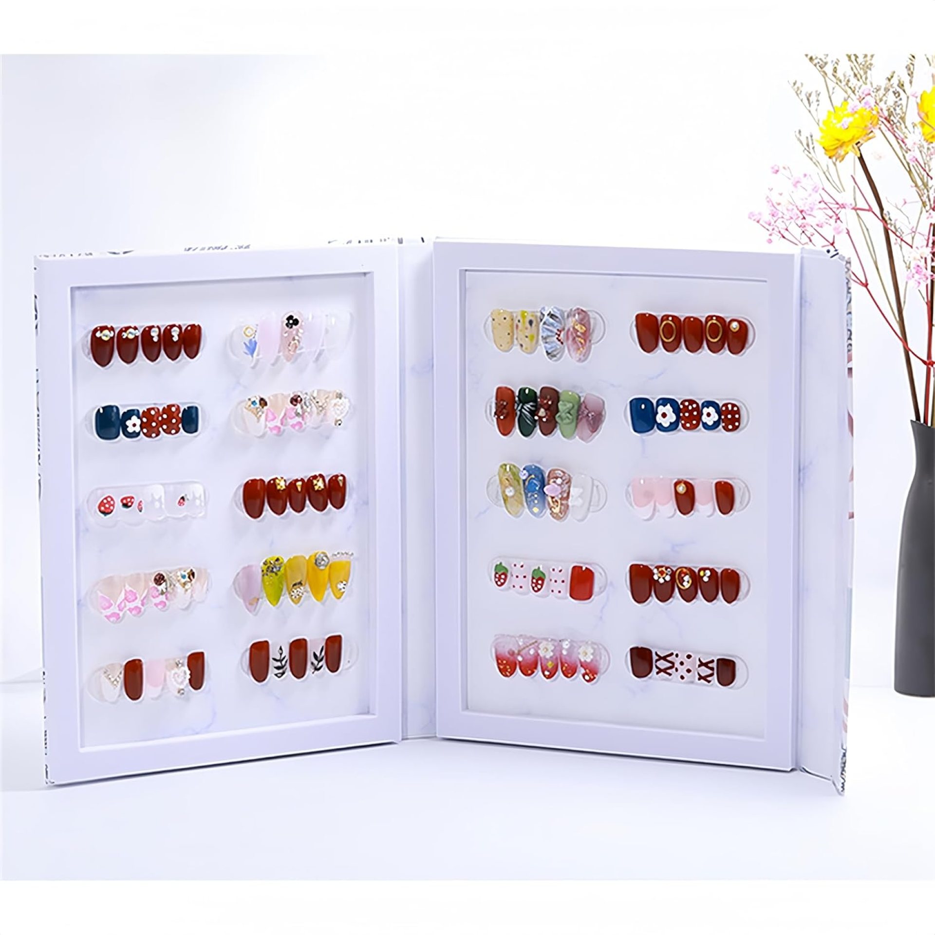 Acycoin2A Diy Nail Color Display Book Detachable Magnetic Nail Swatch Board for Handmade Press on Nails Show (B Style) Acycoin2A Diy Nail Color Display Book Detachable Magnetic Nail Swatch Board for Handmade Press on Nails Show (B Style)