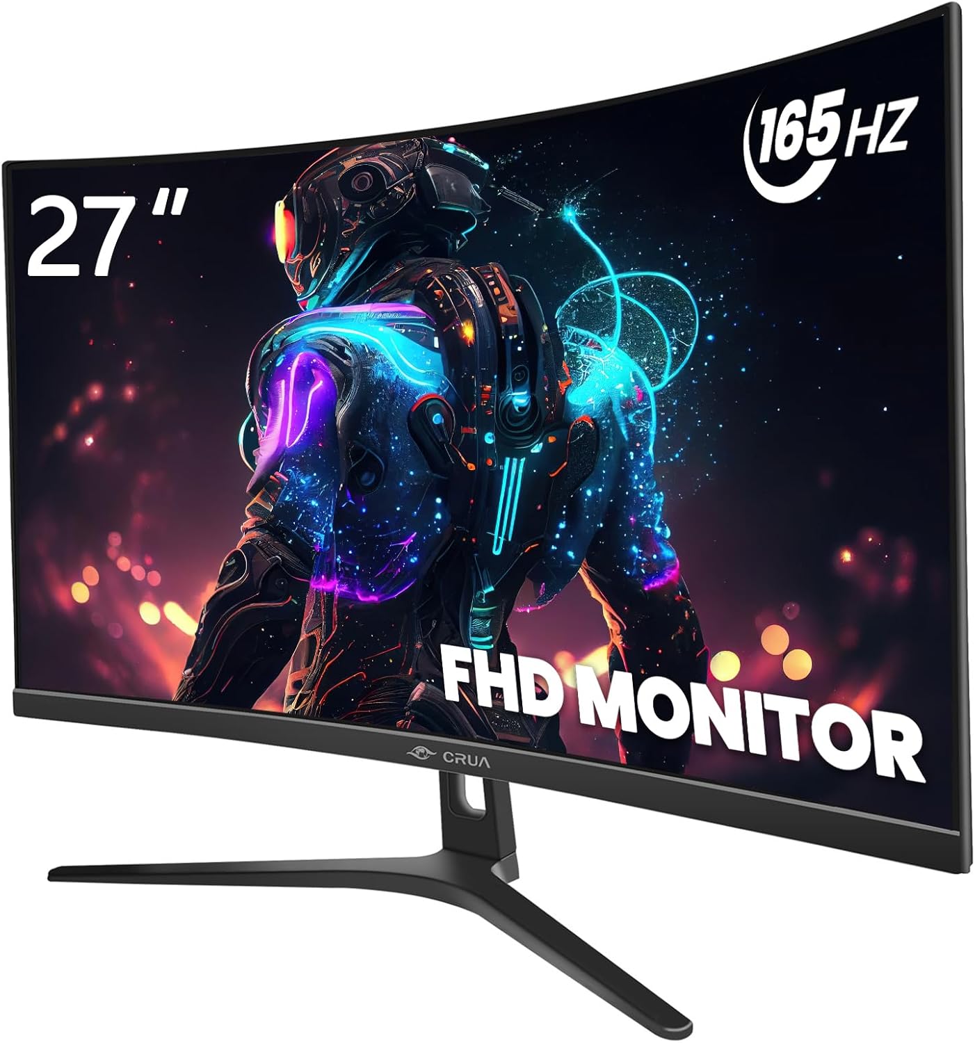 CRUA 27Inch 144Hz/165Hz Curved Gaming Monitor, FHD 1080P VA Screen 1800R Curvature Computer Monitors, 1ms(GTG) with FreeSync, Support Wall Mount Install(DisplayPort | HDMI)- Black CRUA 27Inch 144Hz/165Hz Curved Gaming Monitor, FHD 1080P VA Screen 1800R Curvature Computer Monitors, 1ms(GTG) with FreeSync, Support Wall Mount Install(DisplayPort | HDMI)- Black