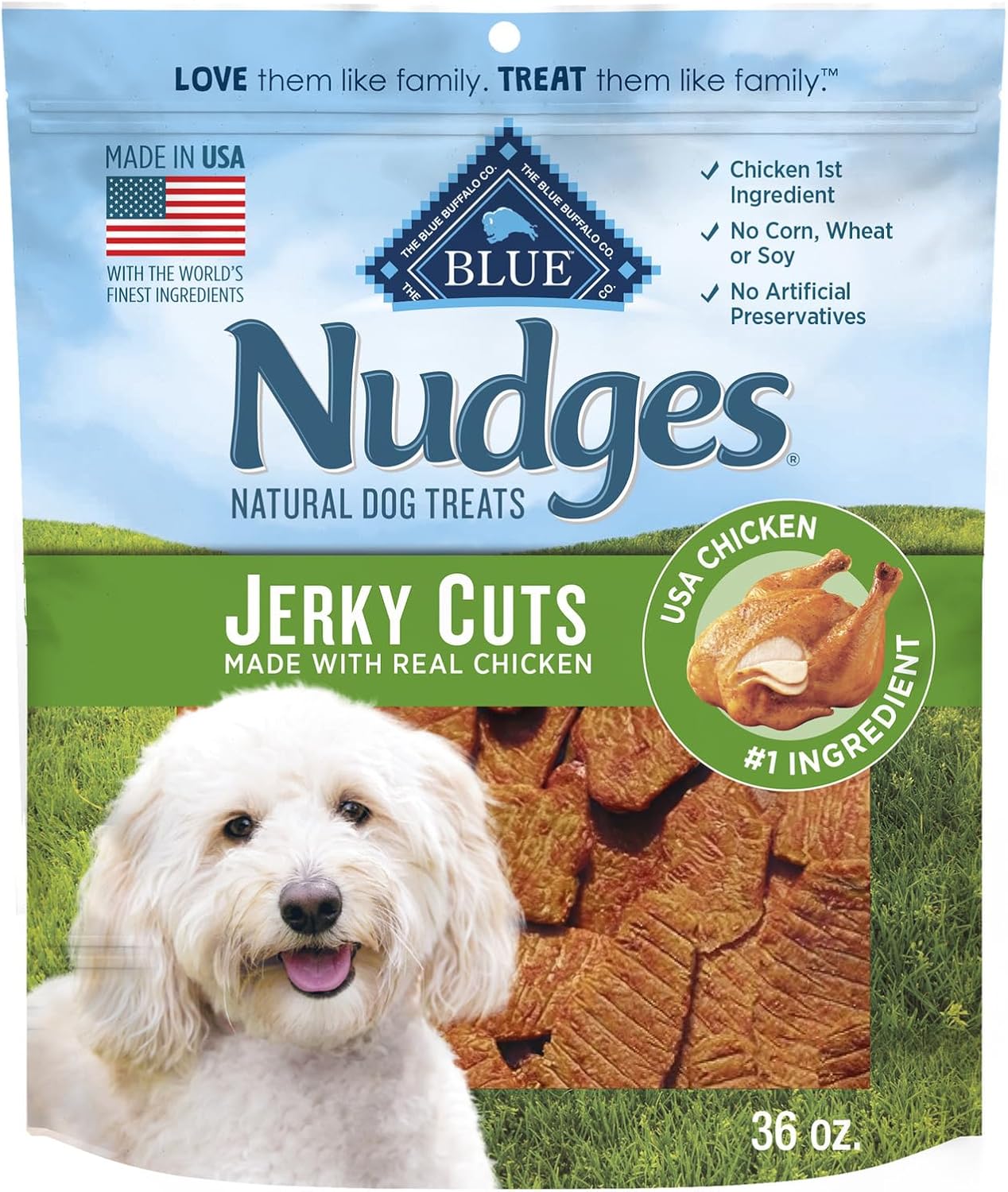 Blue Buffalo Nudges Jerky Cuts Natural Dog Treats Chicken Blue Buffalo Nudges Jerky Cuts Natural Dog Treats Chicken