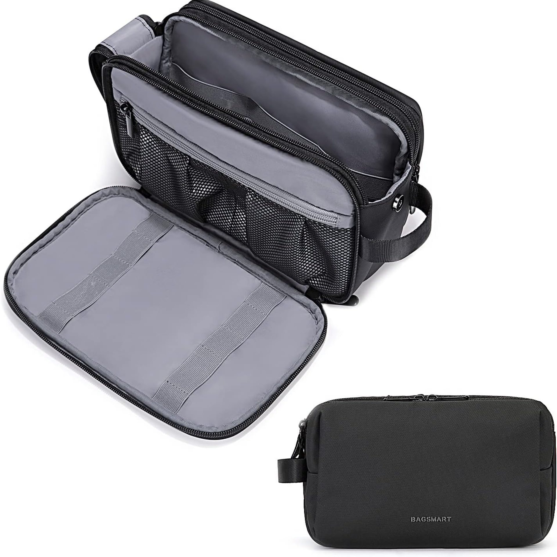 BAGSMART Toiletry Bag for Men, Travel Toiletry Organizer Dopp Kit Water-resistant Shaving Bag for Toiletries Accessories, Door Room Essentials,Black-large BAGSMART Toiletry Bag for Men, Travel Toiletry Organizer Dopp Kit Water-resistant Shaving Bag for Toiletries Accessories, Door Room Essentials,Black-large