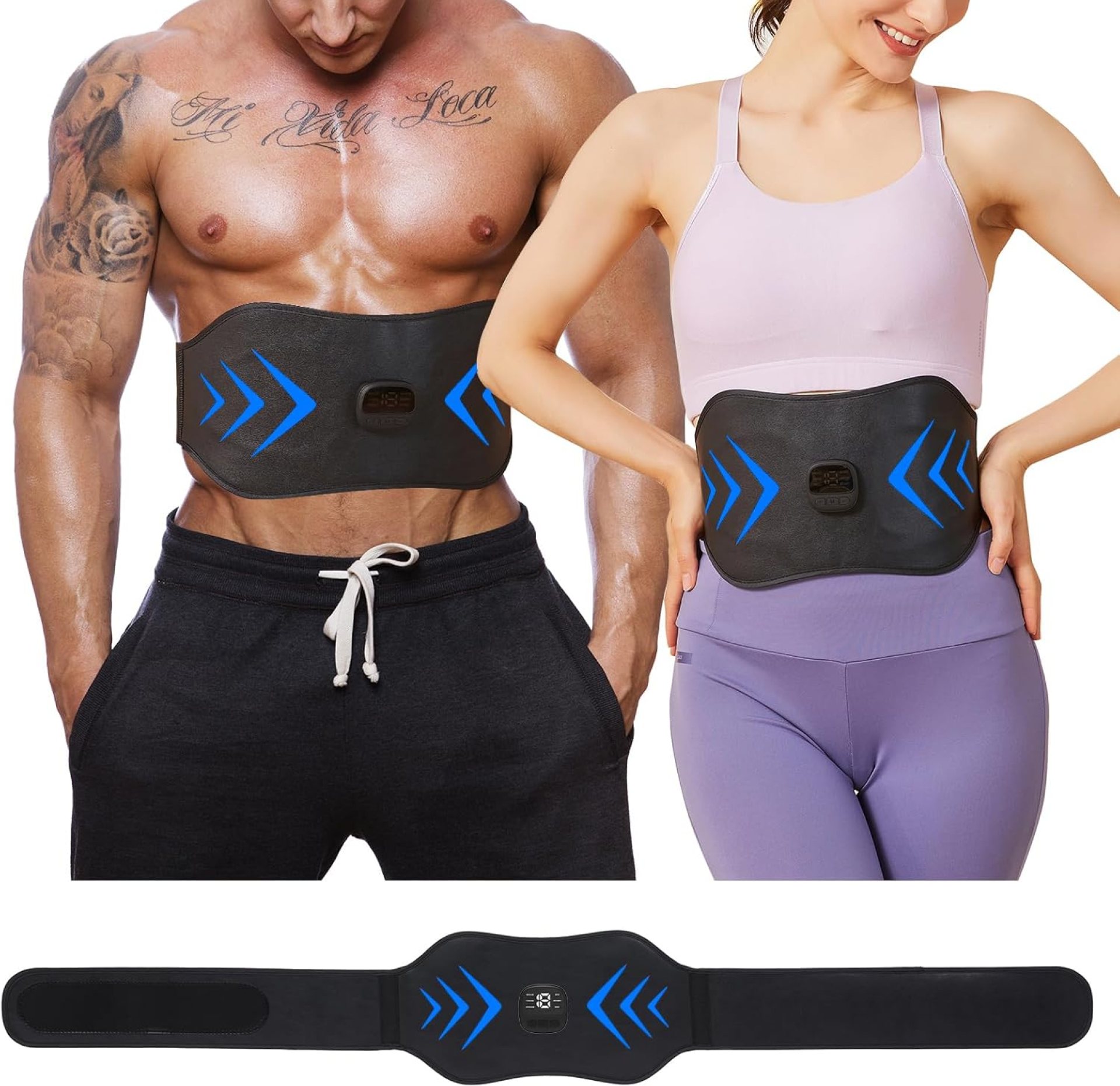 ABS Stimulator, EMS Muscle Stimulator, Ab Machine, Fitness Workout Equipment for Women and Men, Portable Muscle Toner for Abdomen, Black blue ABS Stimulator, EMS Muscle Stimulator, Ab Machine, Fitness Workout Equipment for Women and Men, Portable Muscle Toner for Abdomen, Black blue
