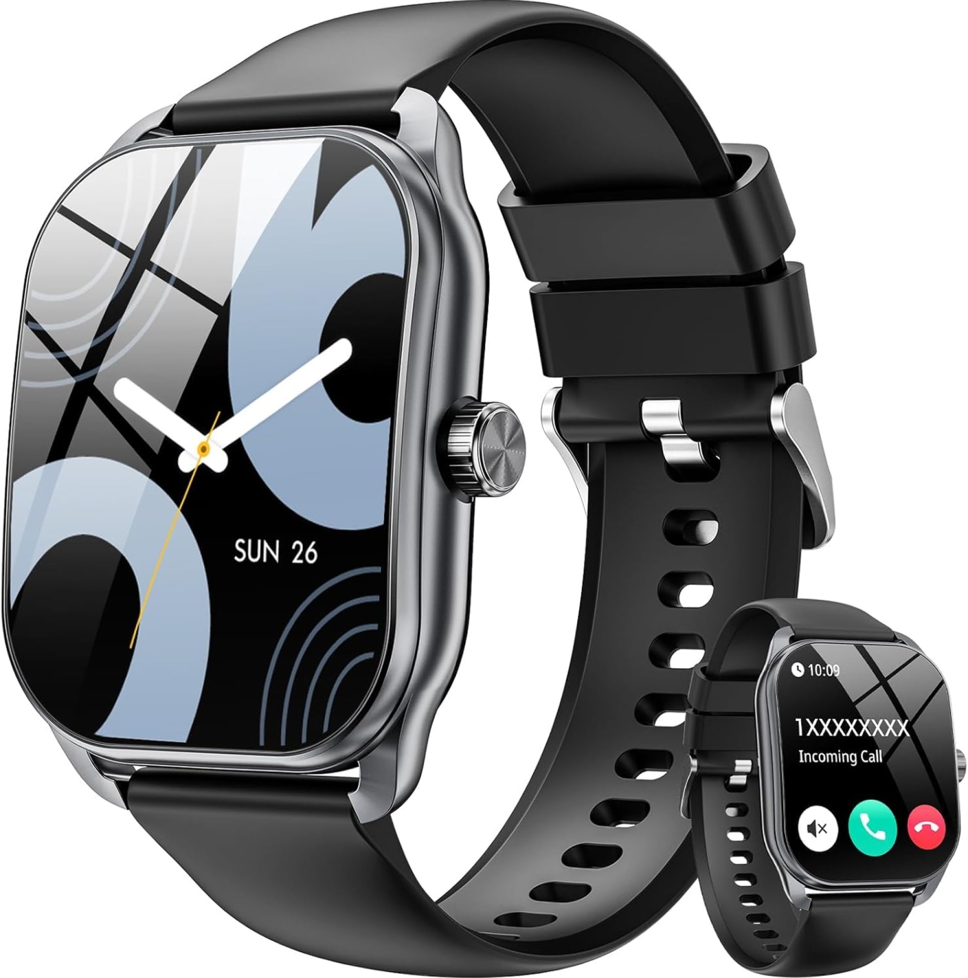 Curve Smart Watch for Men(Answer/Make Call), 2.01″ Smartwatch with Heart Rate/Sleep Monitor, Fitness Tracker with 120+ Sports Modes IP68 Waterproof Fitness Watch for Android iOS Curve Smart Watch for Men(Answer/Make Call), 2.01″ Smartwatch with Heart Rate/Sleep Monitor, Fitness Tracker with 120+ Sports Modes IP68 Waterproof Fitness Watch for Android iOS