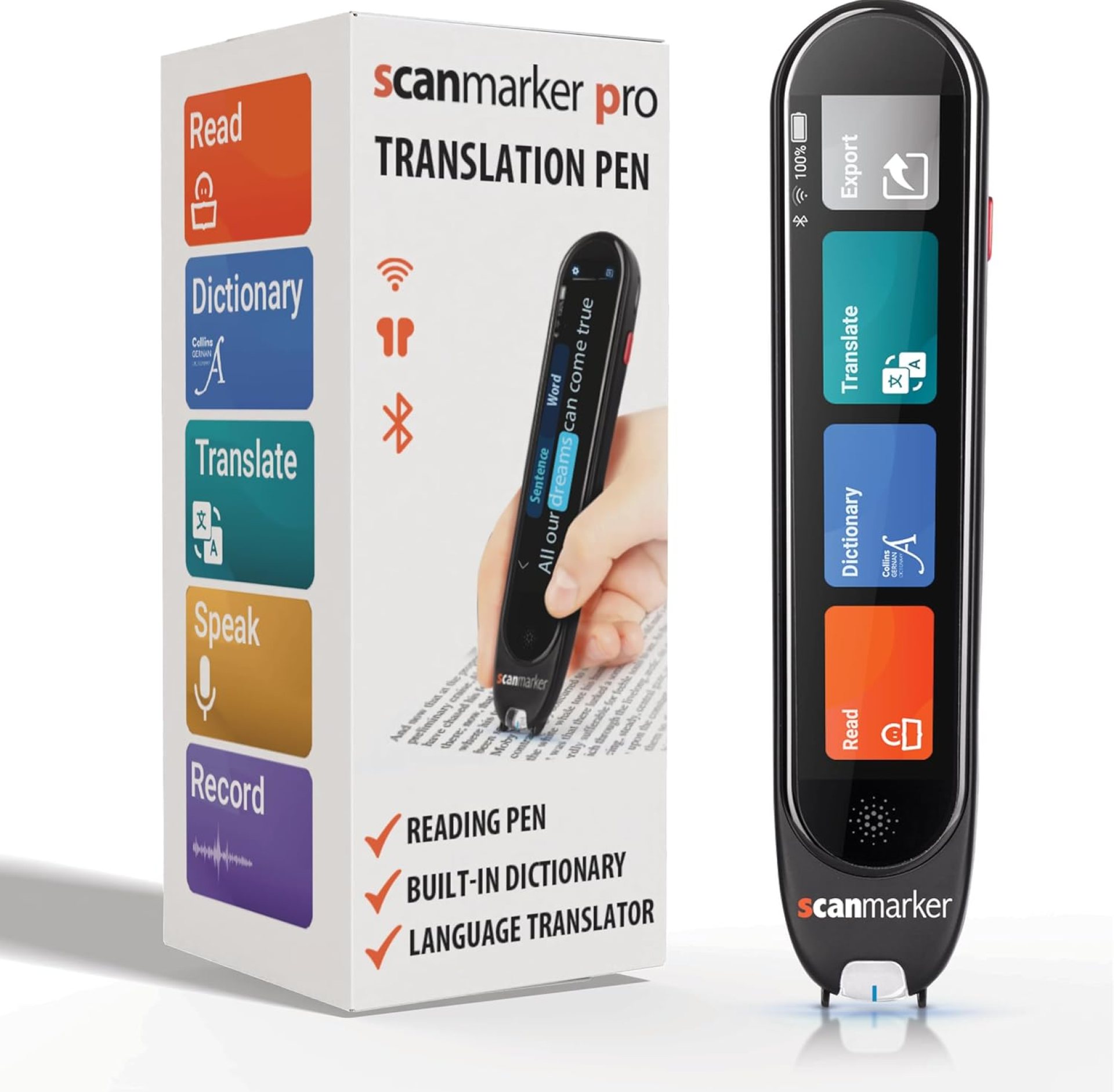 Scanmarker Pro | Translation Pen & Reading Pen for Kids & Adults | Assistive Tool & Language Translator Device for Dyslexia, Reading Support & Language Learners | Translator Pen for 100 Languages Scanmarker Pro | Translation Pen & Reading Pen for Kids & Adults | Assistive Tool & Language Translator Device for Dyslexia, Reading Support & Language Learners | Translator Pen for 100 Languages