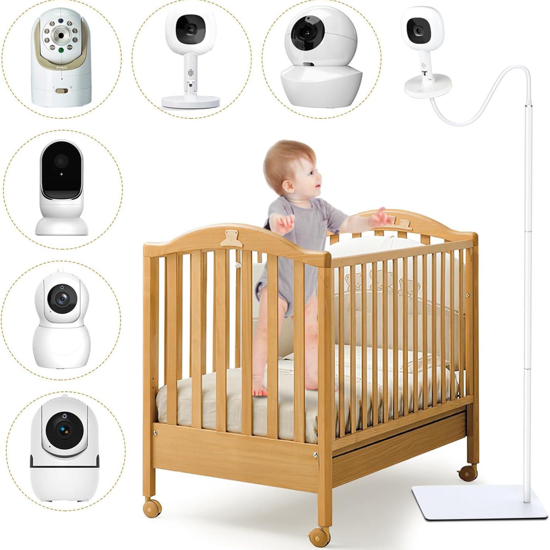 Baby Monitor Floor Stand Compatible with Infant Optics, Babysense, Nanit Pro, Owlet, Baby Ganibs, Bonoch, Adjustable Height from 37.4-68.8, Universal Baby Camera Stand Mount, Safety for Nursery Baby Monitor Floor Stand Compatible with Infant Optics, Babysense, Nanit Pro, Owlet, Baby Ganibs, Bonoch, Adjustable Height from 37.4-68.8, Universal Baby Camera Stand Mount, Safety for Nursery