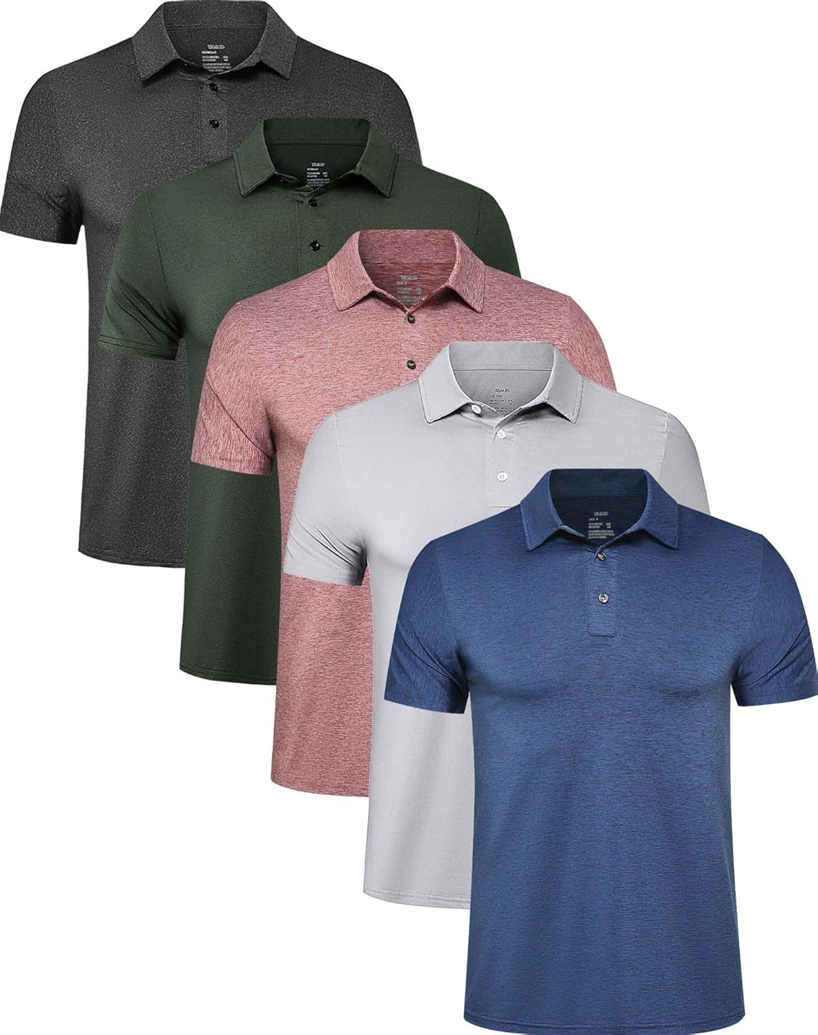 TELALEO 4/5 Pack Mens Polo Shirts Quick Dry Short Sleeve Golf T Shirt Performance Moisture Wicking Casual Workout TELALEO 4/5 Pack Mens Polo Shirts Quick Dry Short Sleeve Golf T Shirt Performance Moisture Wicking Casual Workout