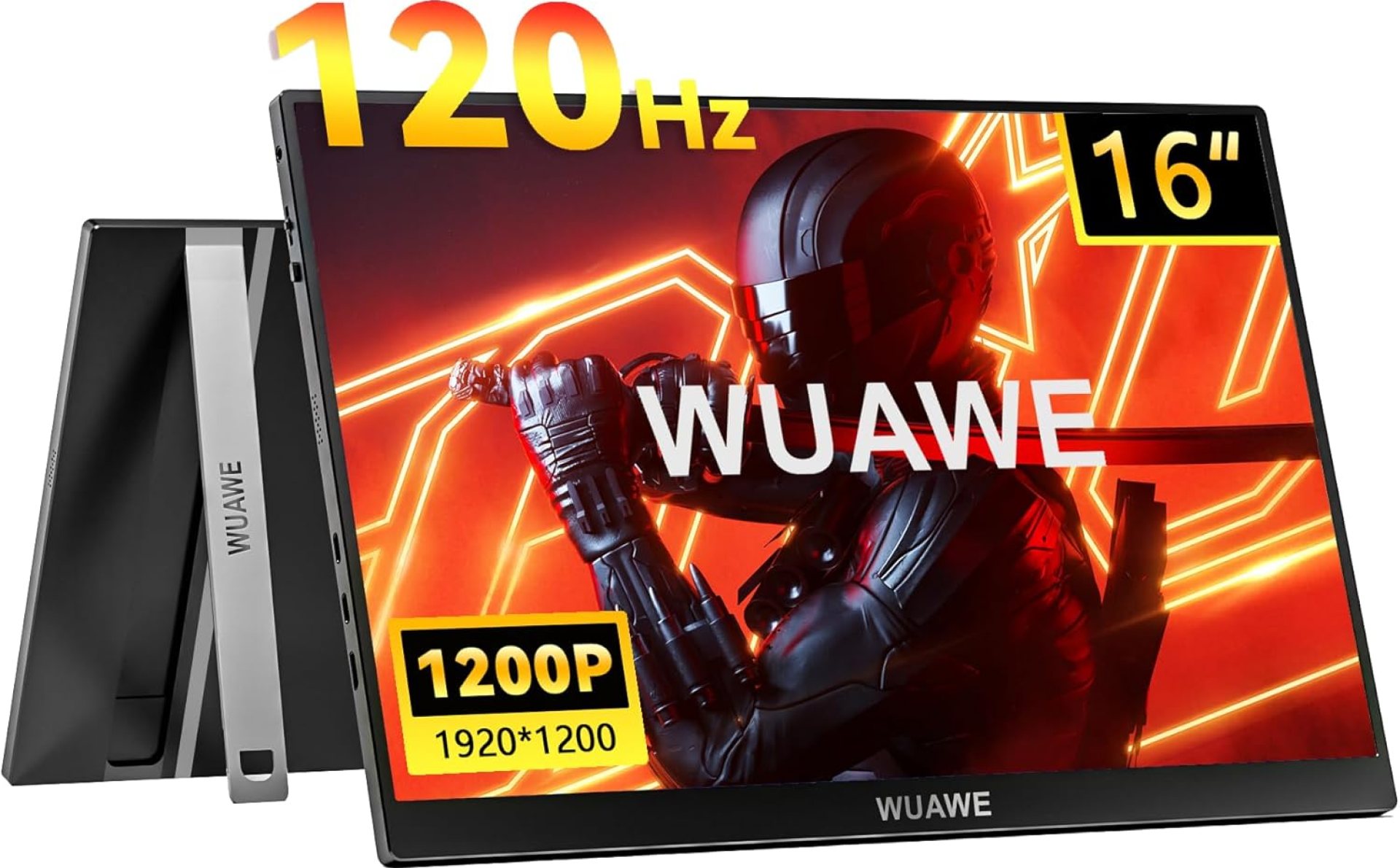 16″ Portable Monitor, 1200P 120Hz 100% sRGB Portable Gaming Monitor with Built-in Stand, HDR and Freensync, Pc, Switch and Ps5 16″ Portable Monitor, 1200P 120Hz 100% sRGB Portable Gaming Monitor with Built-in Stand, HDR and Freensync, Pc, Switch and Ps5