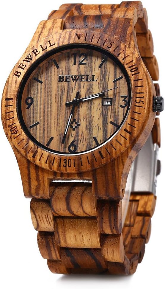 BEWELL ZS-W086B Wooden Watch Men Gifts Handmade Date Display Quartz Movement Analog Lightweight Wood Wrist Watches BEWELL ZS-W086B Wooden Watch Men Gifts Handmade Date Display Quartz Movement Analog Lightweight Wood Wrist Watches