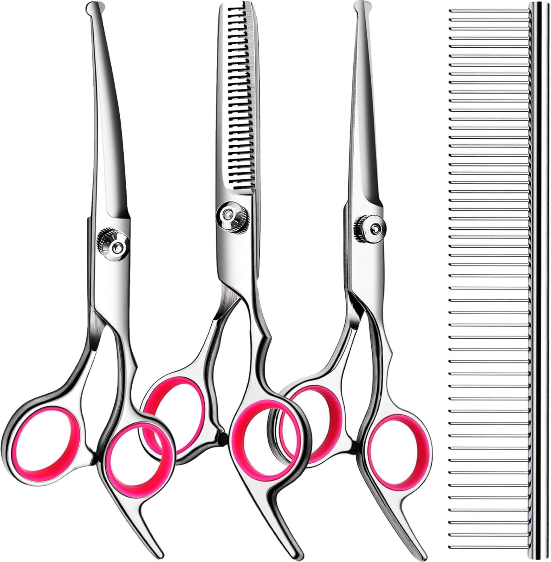 5 in1 Dog Grooming Scissors Kit, Professional Dog Scissors for Grooming with Safety Round Tips, Titanium Coated Grooming Shears for Dogs Cat Pet At Home 5 in1 Dog Grooming Scissors Kit, Professional Dog Scissors for Grooming with Safety Round Tips, Titanium Coated Grooming Shears for Dogs Cat Pet At Home