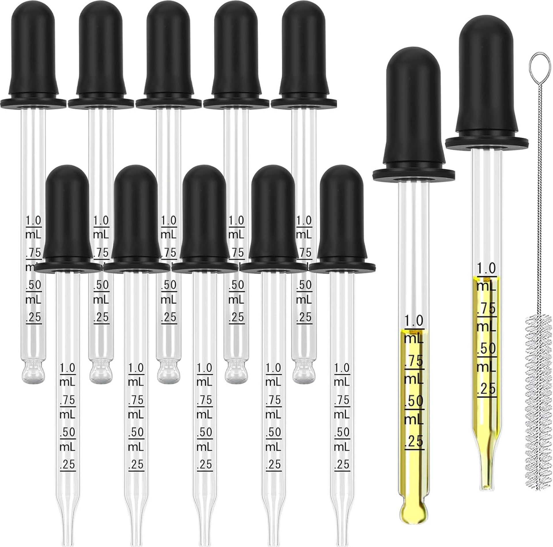 12 PCS 1ml Glass Eye Dropper, Upgrade Super Suction Pipettes with Rubber Head, Measurement Tool for Oils, Lab, Crafts, Medicine, Skincare 12 PCS 1ml Glass Eye Dropper, Upgrade Super Suction Pipettes with Rubber Head, Measurement Tool for Oils, Lab, Crafts, Medicine, Skincare