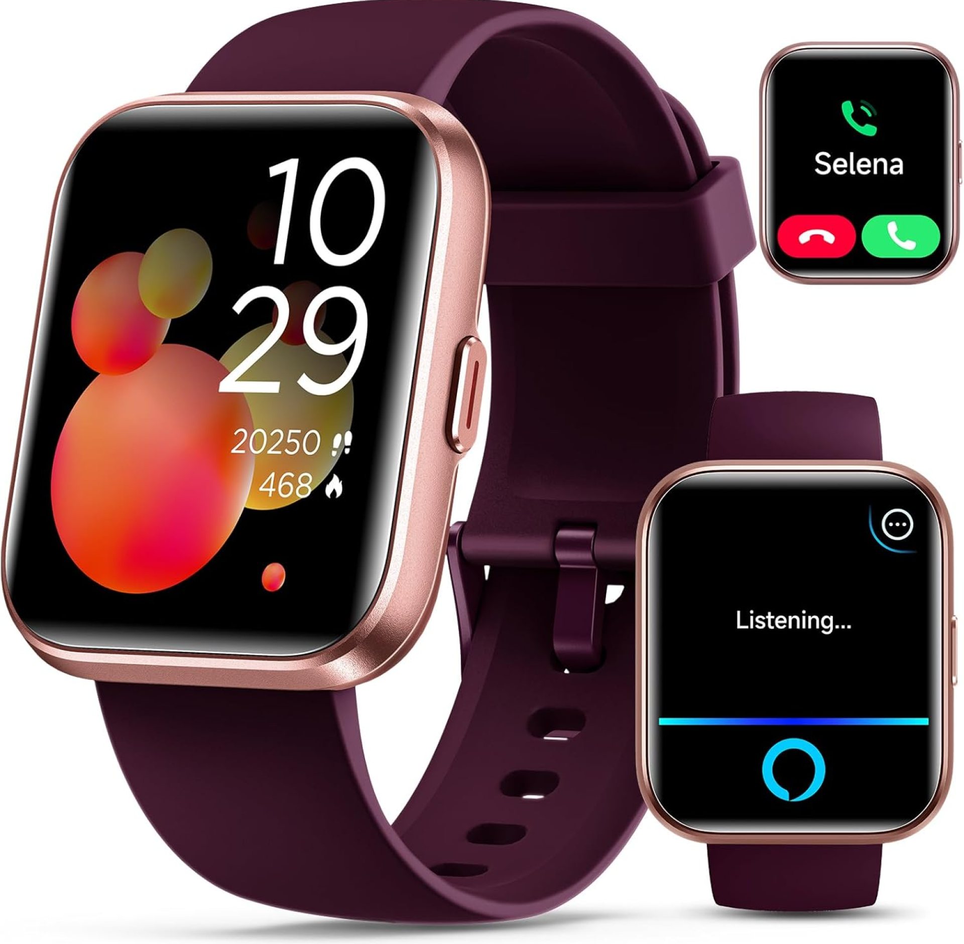 Smartwatch for Women, Compatible with Android & iPhone, 1.8” Fitness Tracker Watch with Alexa, Call & Notification Alerts, Heart Rate & Sleep Monitor, 120 Sports Modes, Waterproof Watch for Women Smartwatch for Women, Compatible with Android & iPhone, 1.8” Fitness Tracker Watch with Alexa, Call & Notification Alerts, Heart Rate & Sleep Monitor, 120 Sports Modes, Waterproof Watch for Women