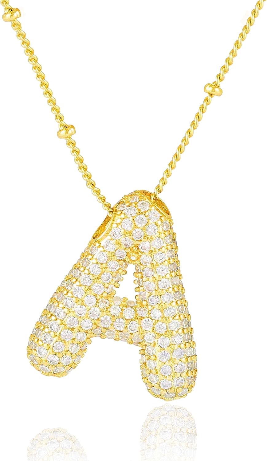 Bubble Letter Necklace Gold Balloon Initial Pendant Necklace Dainty Zirconia Alphabet Name Necklace for Women Birthday Jewelry Gifts Bubble Letter Necklace Gold Balloon Initial Pendant Necklace Dainty Zirconia Alphabet Name Necklace for Women Birthday Jewelry Gifts