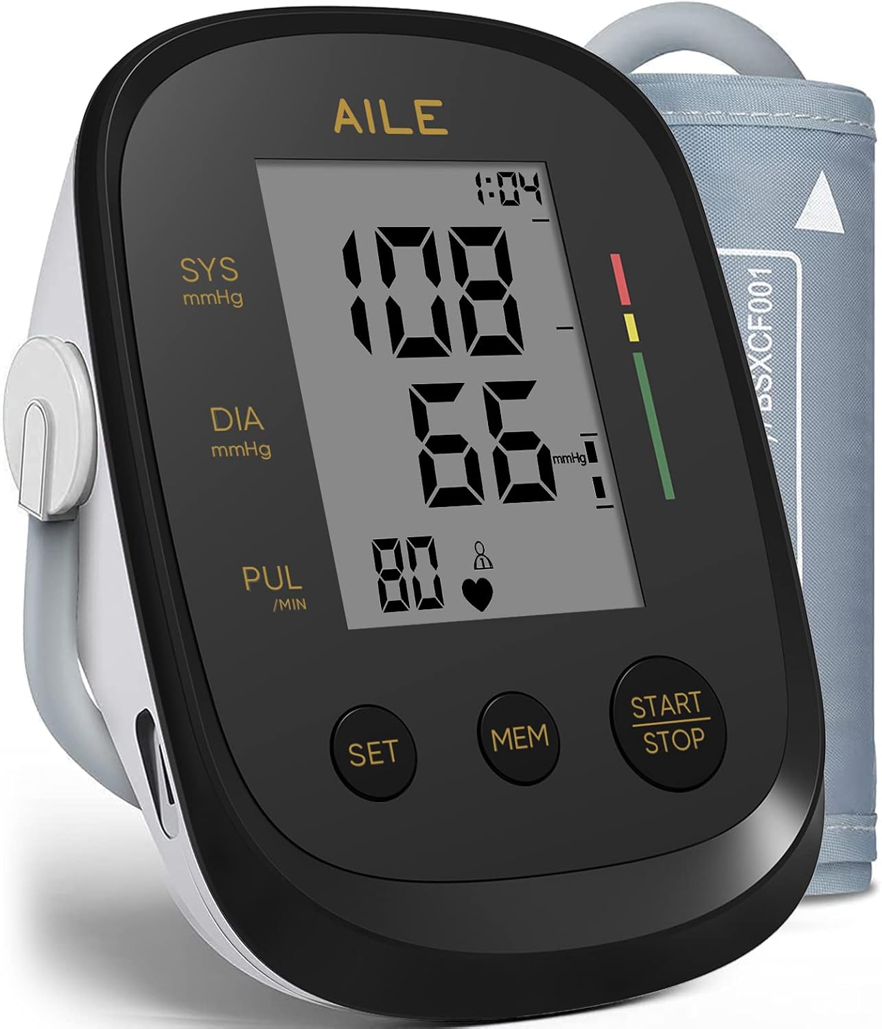 Blood Pressure Monitor,AILE Blood Pressure Machine Upper Arm Large Cuff(8.7″-16.5″ Adjustable),Automatic high Blood Pressure Cuff for Home use (Black) Blood Pressure Monitor,AILE Blood Pressure Machine Upper Arm Large Cuff(8.7″-16.5″ Adjustable),Automatic high Blood Pressure Cuff for Home use (Black)