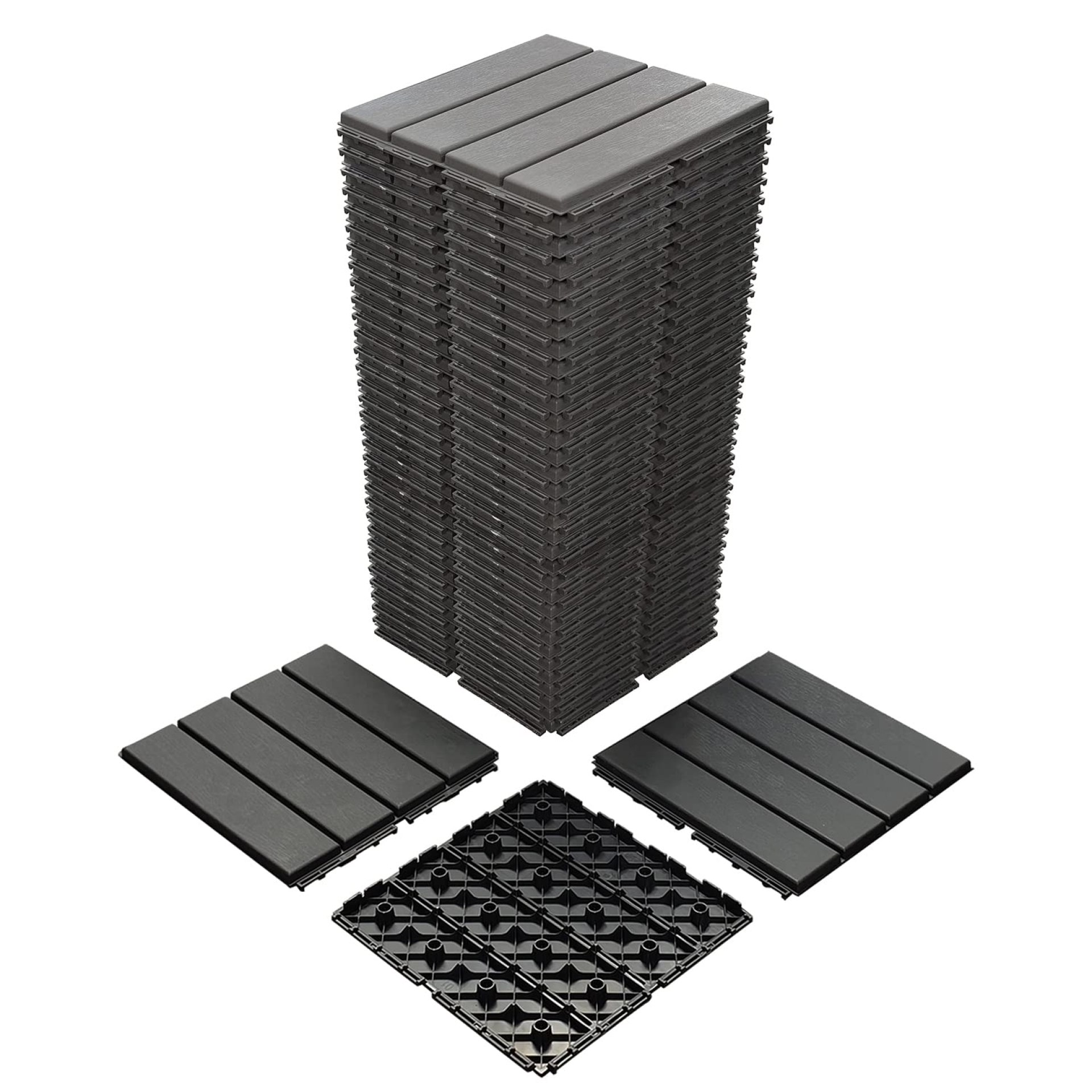 36 sq. ft Plastic Interlocking Deck Tiles, 36 Pack,12″x12″ Waterproof Outdoor Flooring All Weather Use, Patio Floor Decking Tiles for Porch Poolside Balcony Backyard, Dark Grey 36 sq. ft Plastic Interlocking Deck Tiles, 36 Pack,12″x12″ Waterproof Outdoor Flooring All Weather Use, Patio Floor Decking Tiles for Porch Poolside Balcony Backyard, Dark Grey