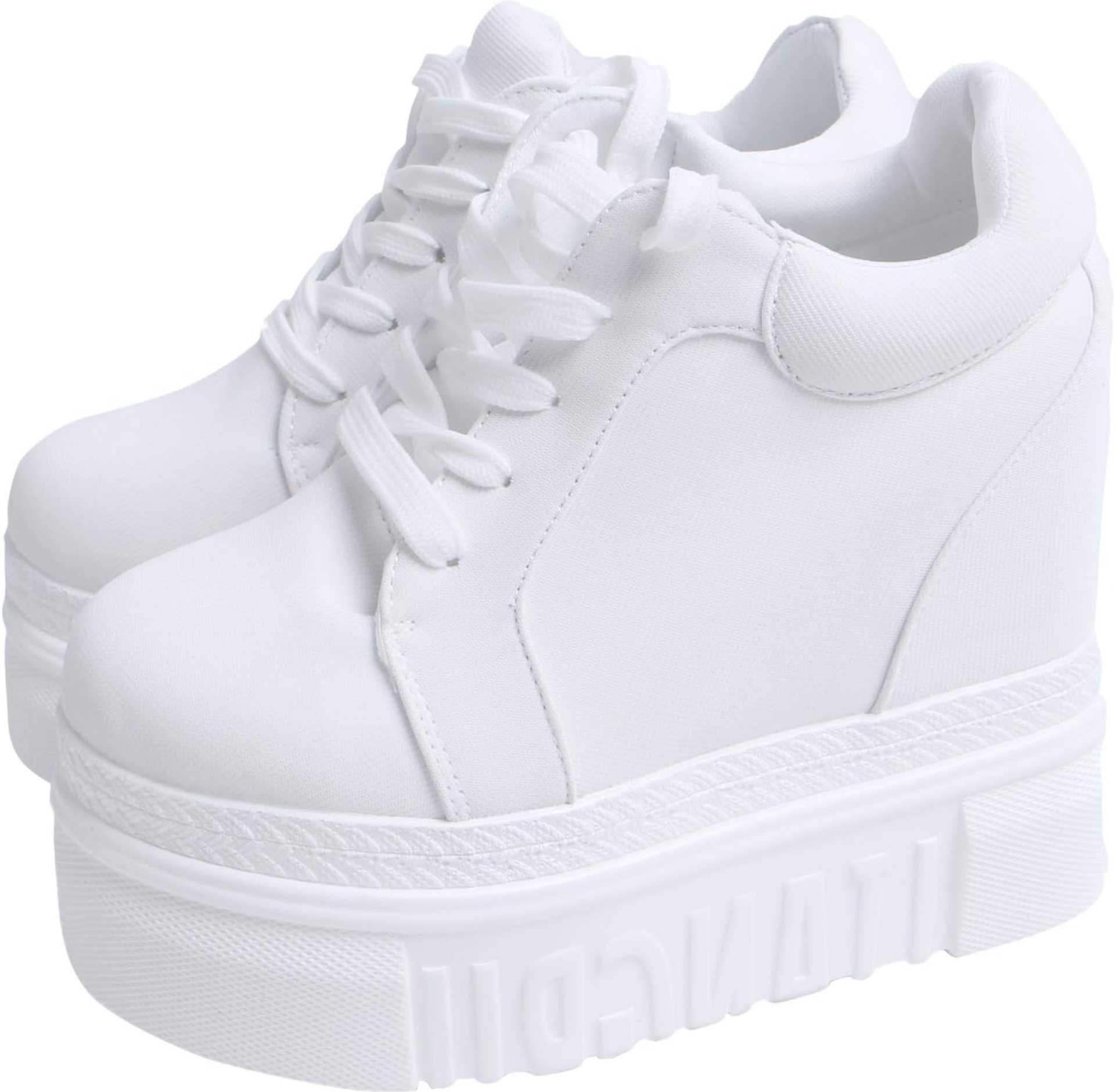 ACE SHOCK Women Fashion Platform Sneakers High Hidden Heel Wedge Walking Shoes Brides Wedding Shoes ACE SHOCK Women Fashion Platform Sneakers High Hidden Heel Wedge Walking Shoes Brides Wedding Shoes