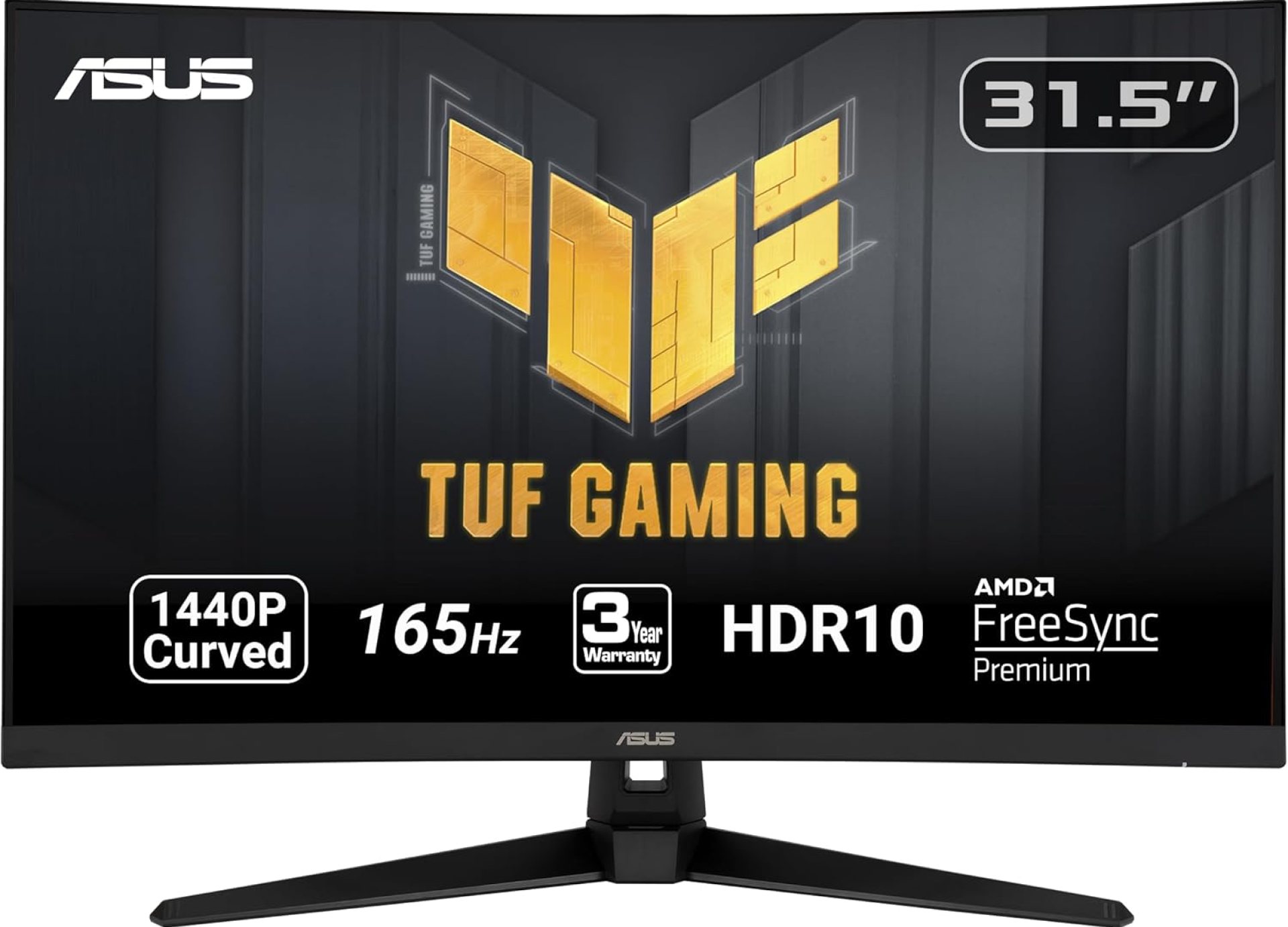ASUS TUF Gaming 32″ 1440P HDR Curved Monitor (VG32VQ1B) – QHD (2560 x 1440), 165Hz (Supports 144Hz), 1ms, Extreme Low Motion Blur, Speaker, FreeSync Premium, VESA Mountable, DisplayPort, HDMI,BLACK ASUS TUF Gaming 32″ 1440P HDR Curved Monitor (VG32VQ1B) – QHD (2560 x 1440), 165Hz (Supports 144Hz), 1ms, Extreme Low Motion Blur, Speaker, FreeSync Premium, VESA Mountable, DisplayPort, HDMI,BLACK
