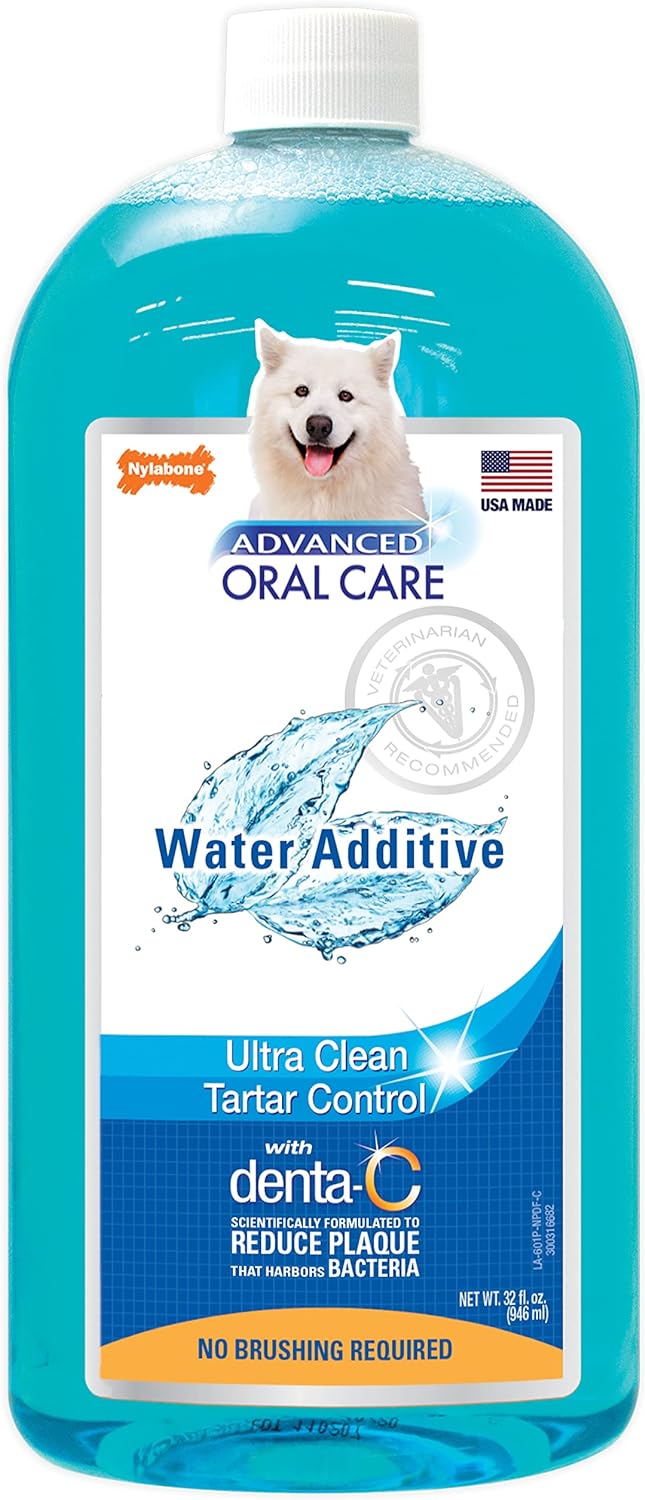 Nylabone Advanced Oral Care Pet Dental Water Additive, Liquid Tartar Remover & Breath Freshener for Dogs, Dog Teeth-Cleaning, Original Flavor, 32 oz. Nylabone Advanced Oral Care Pet Dental Water Additive, Liquid Tartar Remover & Breath Freshener for Dogs, Dog Teeth-Cleaning, Original Flavor, 32 oz.