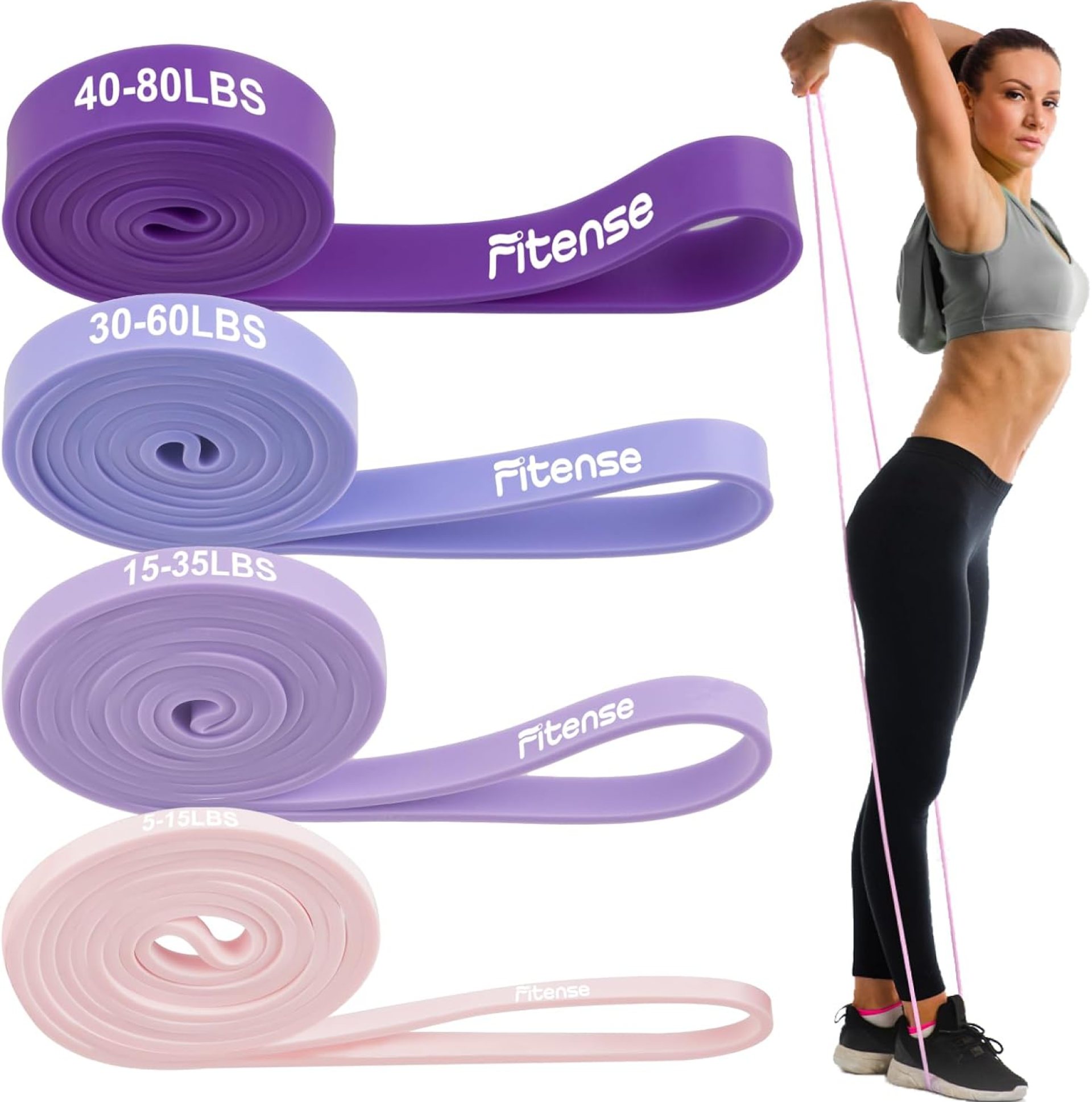 Pull Up Bands, Fitense 5-80lbs Resistance Bands Set with Door Anchor, Stretching Assist Band, Portable Exercise, Muscle Training, Physical Therapy, Exercise Workout Bands for Working Out for Women Pull Up Bands, Fitense 5-80lbs Resistance Bands Set with Door Anchor, Stretching Assist Band, Portable Exercise, Muscle Training, Physical Therapy, Exercise Workout Bands for Working Out for Women
