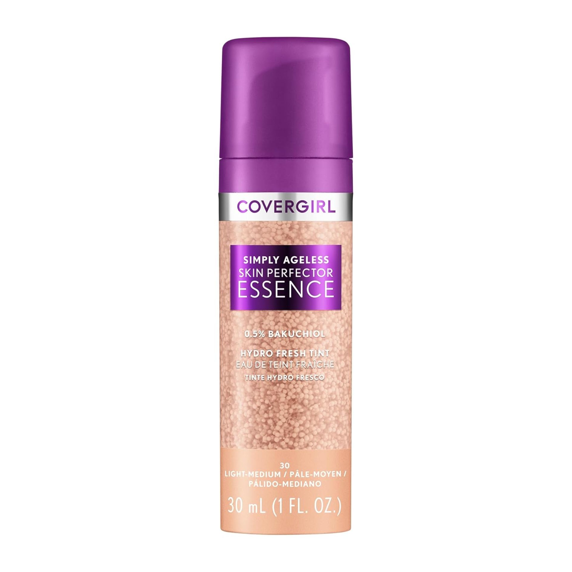 Covergirl Simply Ageless Skin Perfector Essence Foundation, 30 Light-Medium, Tinted Skin Perfector, Skincare Makeup Hybrid, Sheer Tint, Radiant Finish, Skin-Like Finish, Vegan Formula, 1.0oz Covergirl Simply Ageless Skin Perfector Essence Foundation, 30 Light-Medium, Tinted Skin Perfector, Skincare Makeup Hybrid, Sheer Tint, Radiant Finish, Skin-Like Finish, Vegan Formula, 1.0oz