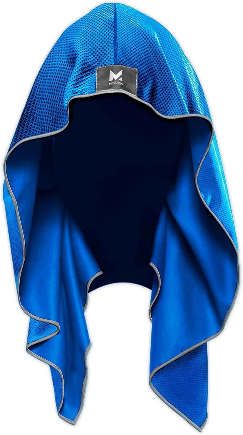 MISSION Cooling Hoodie Towel- Hood Towel, Evaporative Cool Technology, Cools Instantly When Wet, UPF 50 Sun Protection, Contours Your Head to Stay in Place, Great for Sports, Fitness, Gym MISSION Cooling Hoodie Towel- Hood Towel, Evaporative Cool Technology, Cools Instantly When Wet, UPF 50 Sun Protection, Contours Your Head to Stay in Place, Great for Sports, Fitness, Gym
