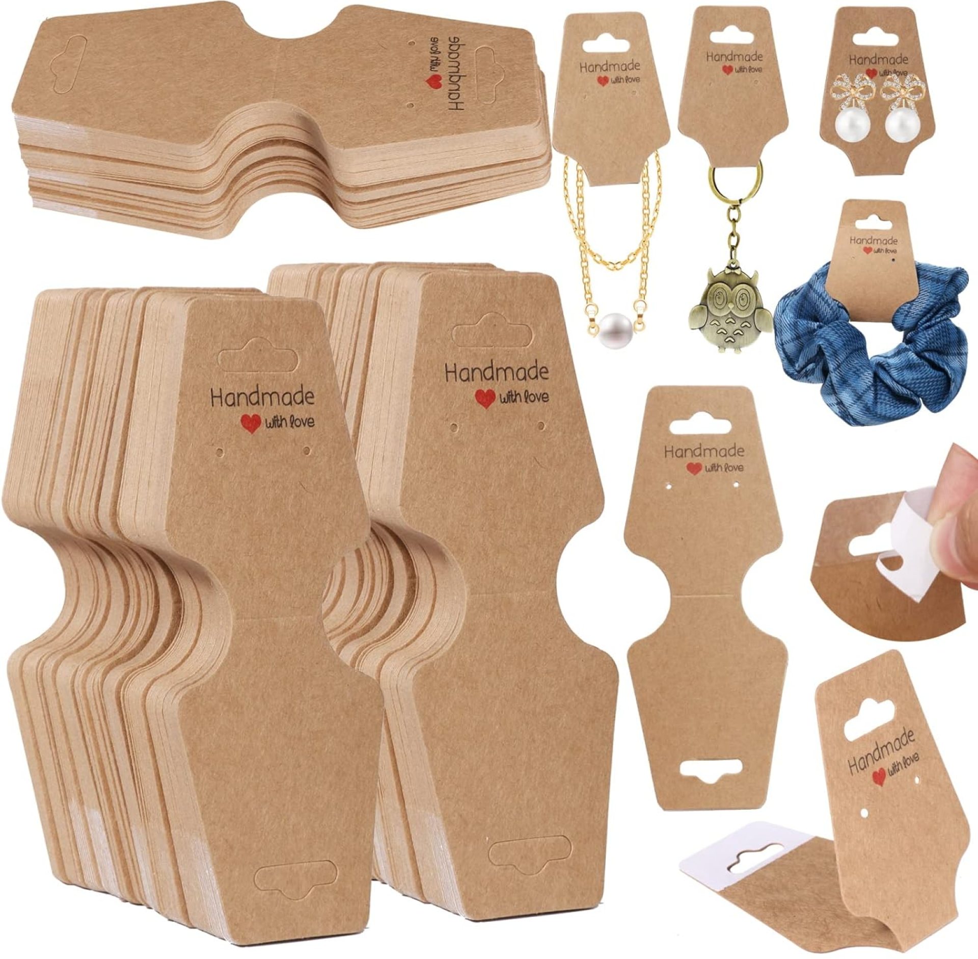 200PCS Bracelet Display Cards Sturdy Necklace Holder Cards Self Adhesive Jewelry Packaging Selling Card for Small Business of Keychain Earring Hair Band and Scrunchies Hanging 200PCS Bracelet Display Cards Sturdy Necklace Holder Cards Self Adhesive Jewelry Packaging Selling Card for Small Business of Keychain Earring Hair Band and Scrunchies Hanging