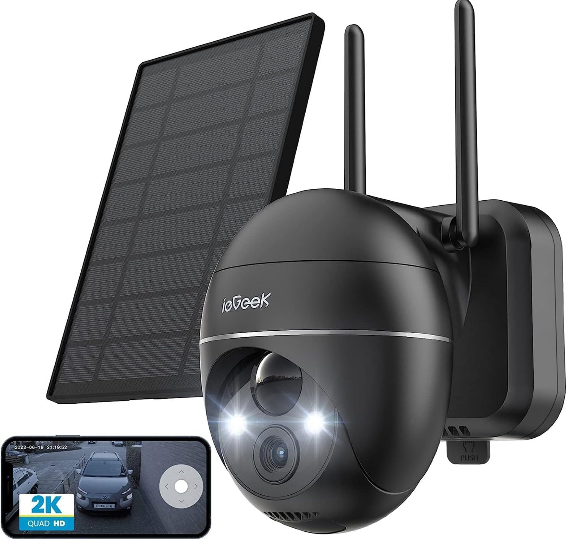 Security Cameras Wireless Outdoor, 2K Solar Security Camera System 360° PTZ with Spotlight & Siren, ieGeek 2.4Ghz Outdoor Security Cameras,Color Night Vision, Work with Alexa, PIR, 2-Way Talk, IP65 Security Cameras Wireless Outdoor, 2K Solar Security Camera System 360° PTZ with Spotlight & Siren, ieGeek 2.4Ghz Outdoor Security Cameras,Color Night Vision, Work with Alexa, PIR, 2-Way Talk, IP65