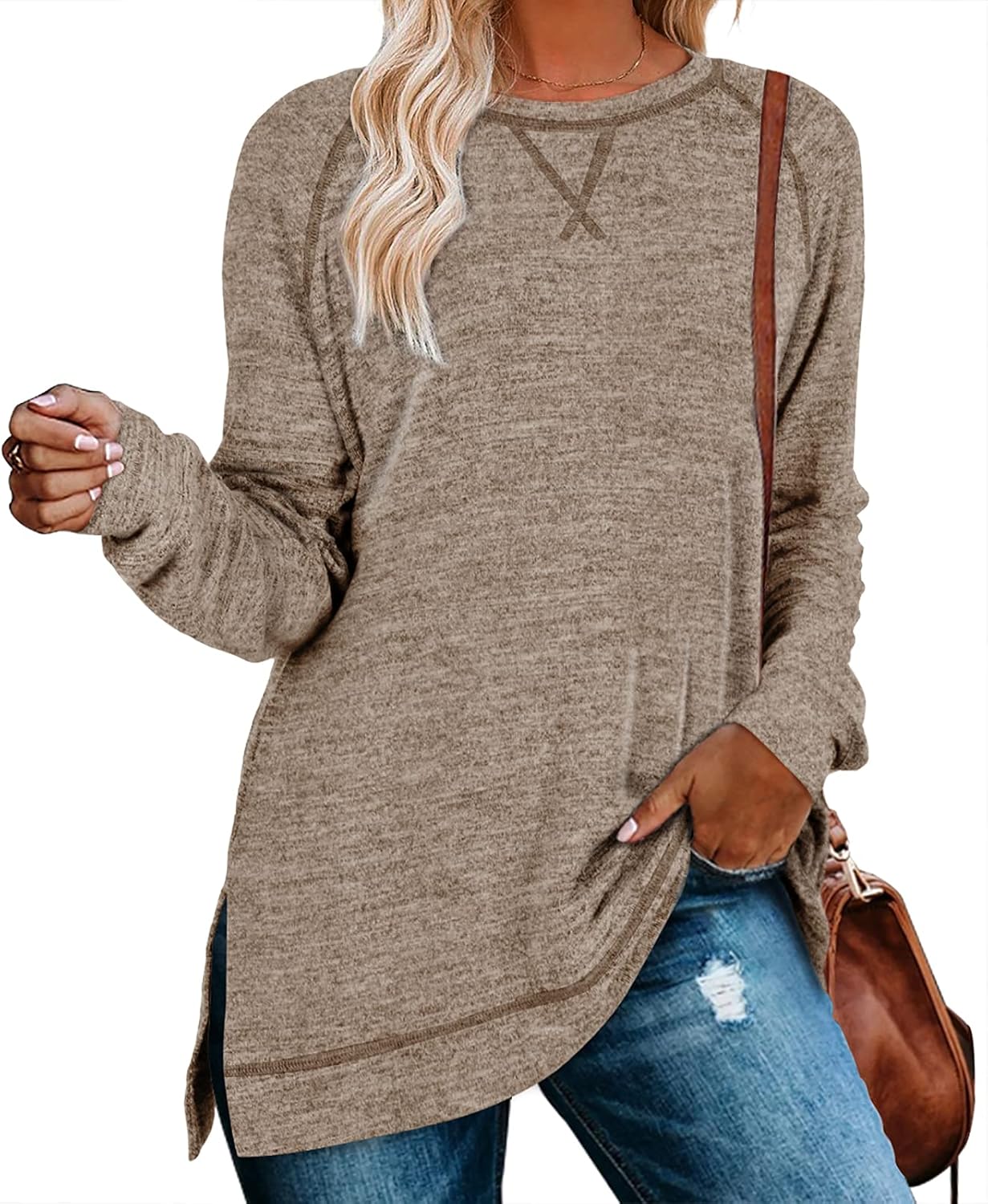 Aokosor Sweaters for Women 2024 Long Sleeve Shirts for Leggings Loose Fit Tunics Aokosor Sweaters for Women 2024 Long Sleeve Shirts for Leggings Loose Fit Tunics