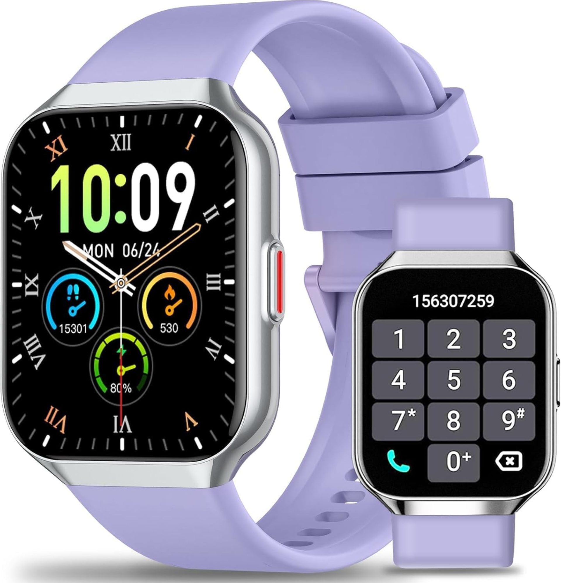 Smart Watch, 1.96″ HD Smartwatches for Men Women, (Answer/Make Calls), IP68 Waterproof Fitness Watch, Heart Rate/Sleep/SpO2 Monitor, Fitness Tracker with 113+ Sport Modes, for iOS/Android (Purple) Smart Watch, 1.96″ HD Smartwatches for Men Women, (Answer/Make Calls), IP68 Waterproof Fitness Watch, Heart Rate/Sleep/SpO2 Monitor, Fitness Tracker with 113+ Sport Modes, for iOS/Android (Purple)