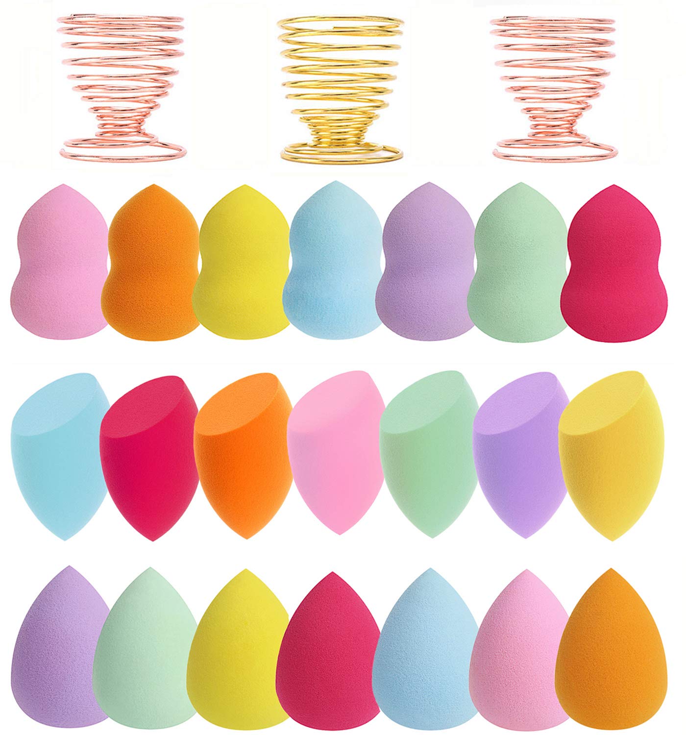24pcs Makeup Sponge Blender Set – 21 Pcs Latex-Free Vegan Sponges with 3 Pcs Makeup Blender Holder, Beauty Cosmetic Foundation Blending Powder Puff for Liquid Powers BB Cream (Style 1) 24pcs Makeup Sponge Blender Set – 21 Pcs Latex-Free Vegan Sponges with 3 Pcs Makeup Blender Holder, Beauty Cosmetic Foundation Blending Powder Puff for Liquid Powers BB Cream (Style 1)
