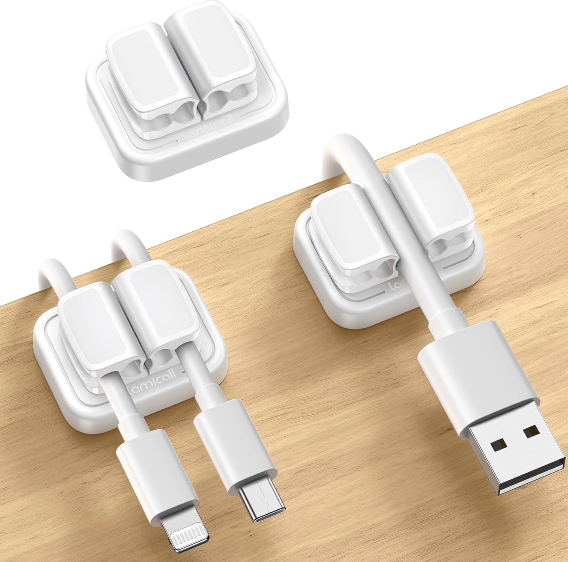 3-in-1 Cord Organizer Spring Clip Holder – Lamicall Small Desk Cable Organizer Clips, Adhesive Adjustable Wire Holder for Phone Charging Cord, Cable Management, Office Desk Accessories, White, 3Pcs 3-in-1 Cord Organizer Spring Clip Holder – Lamicall Small Desk Cable Organizer Clips, Adhesive Adjustable Wire Holder for Phone Charging Cord, Cable Management, Office Desk Accessories, White, 3Pcs