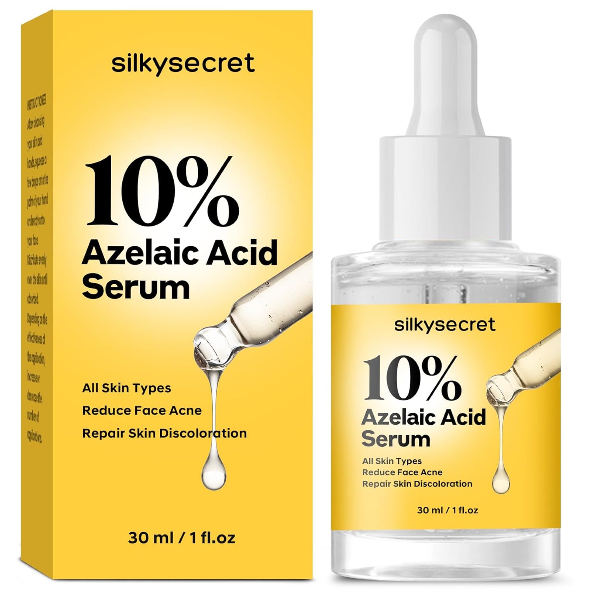 10% Azelaic Acid Serum (1 Fl Oz), Niacinamide Infused Skin Care for Face, Pore Minimizing, Redness Relief, Reduce Cystic Acne Scar, Blemish Control Serum 10% Azelaic Acid Serum (1 Fl Oz), Niacinamide Infused Skin Care for Face, Pore Minimizing, Redness Relief, Reduce Cystic Acne Scar, Blemish Control Serum