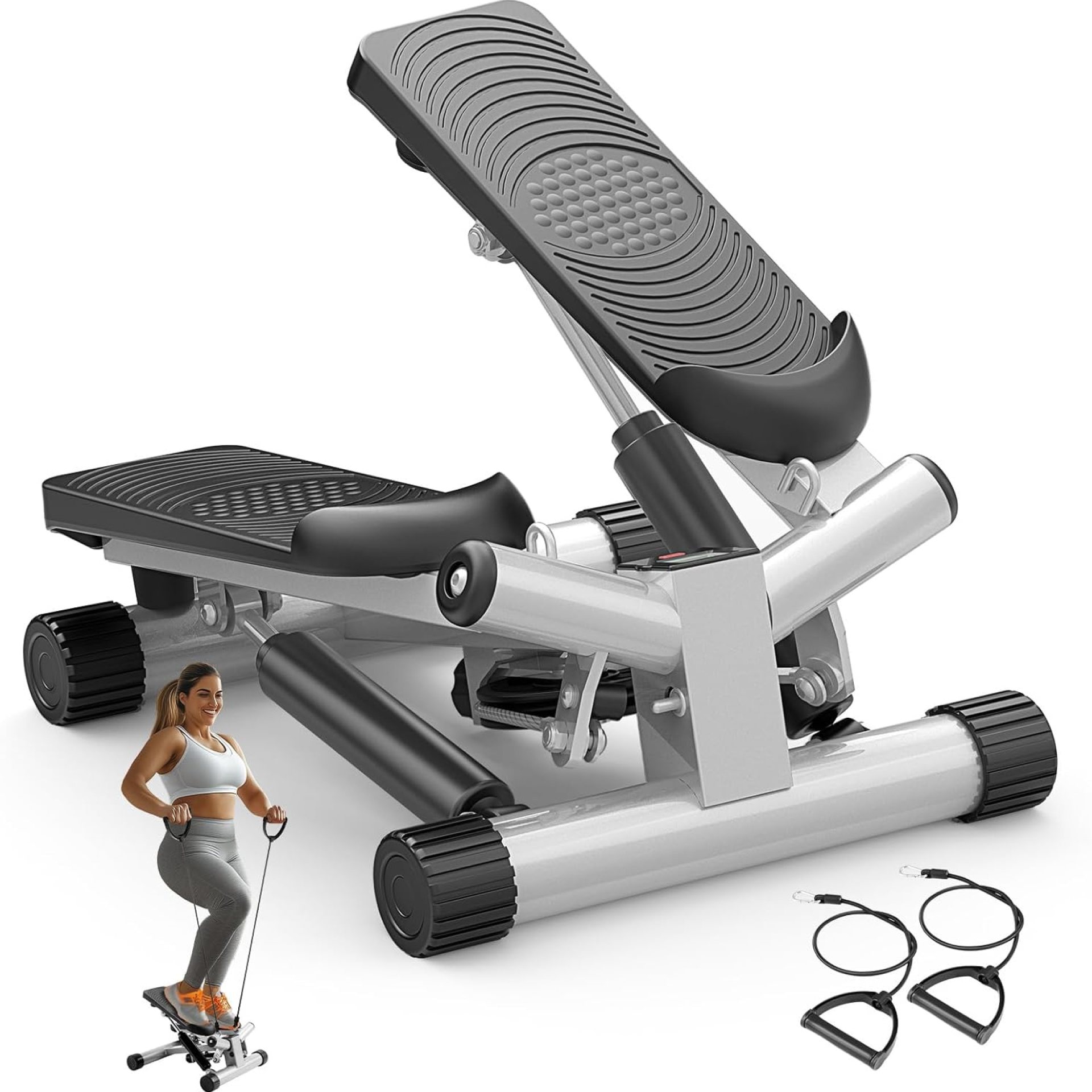 OLIXIS Stepper for Exercise, Stair Step Workout Machine with Resistance Bands, Mini Stair Stepper at Home Workout Equipment with 265 LB Load Capacity,Fitness Stepper with LCD Monitor OLIXIS Stepper for Exercise, Stair Step Workout Machine with Resistance Bands, Mini Stair Stepper at Home Workout Equipment with 265 LB Load Capacity,Fitness Stepper with LCD Monitor
