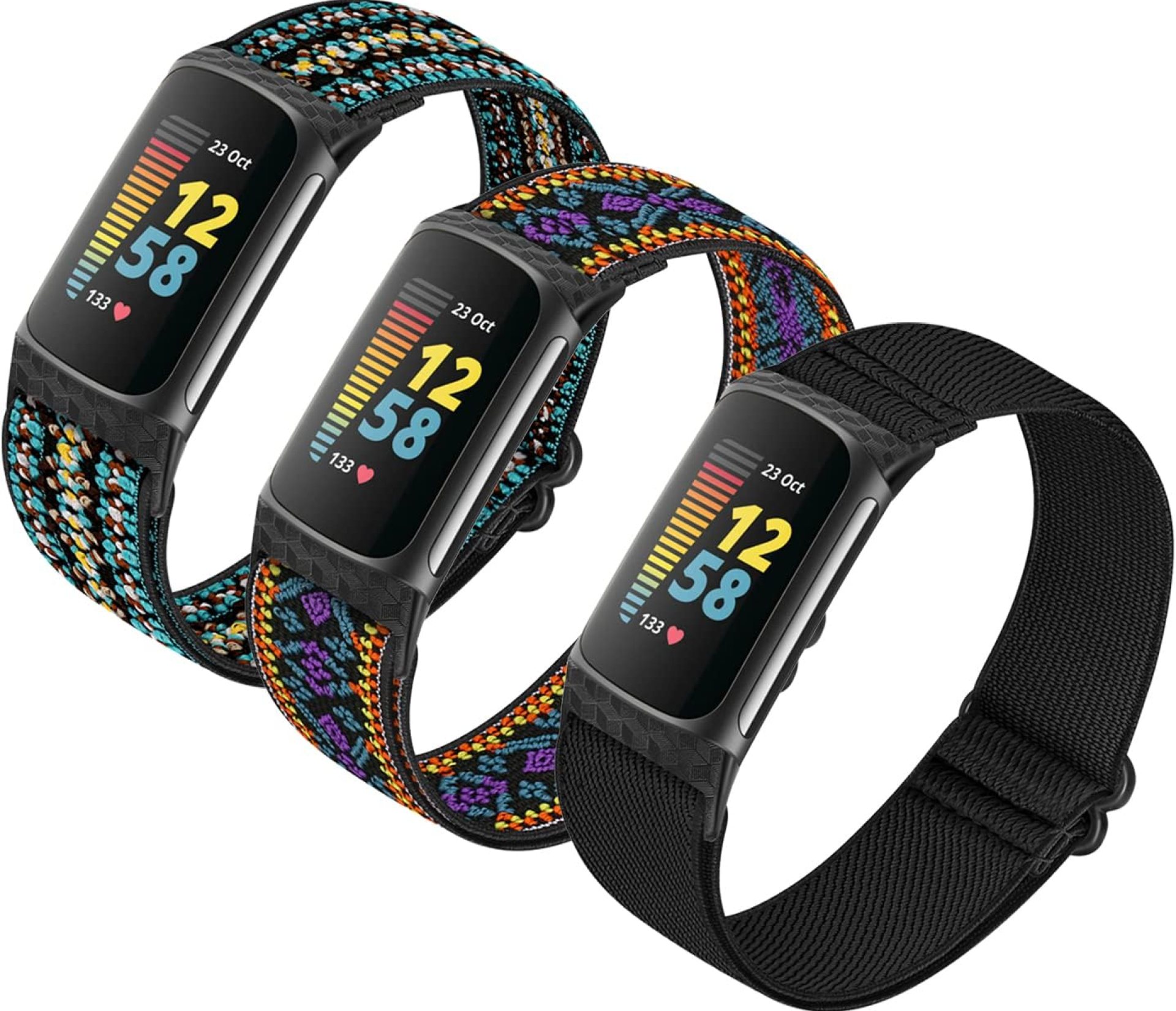 3 Pack Adjustable Elastic Watch Band Compatible with Charge 5 Bands for Women Men, Stretchy Sport Loop Band Soft Nylon Wristband Accessories for Charge 5 Fitness & Health Tracker 3 Pack Adjustable Elastic Watch Band Compatible with Charge 5 Bands for Women Men, Stretchy Sport Loop Band Soft Nylon Wristband Accessories for Charge 5 Fitness & Health Tracker