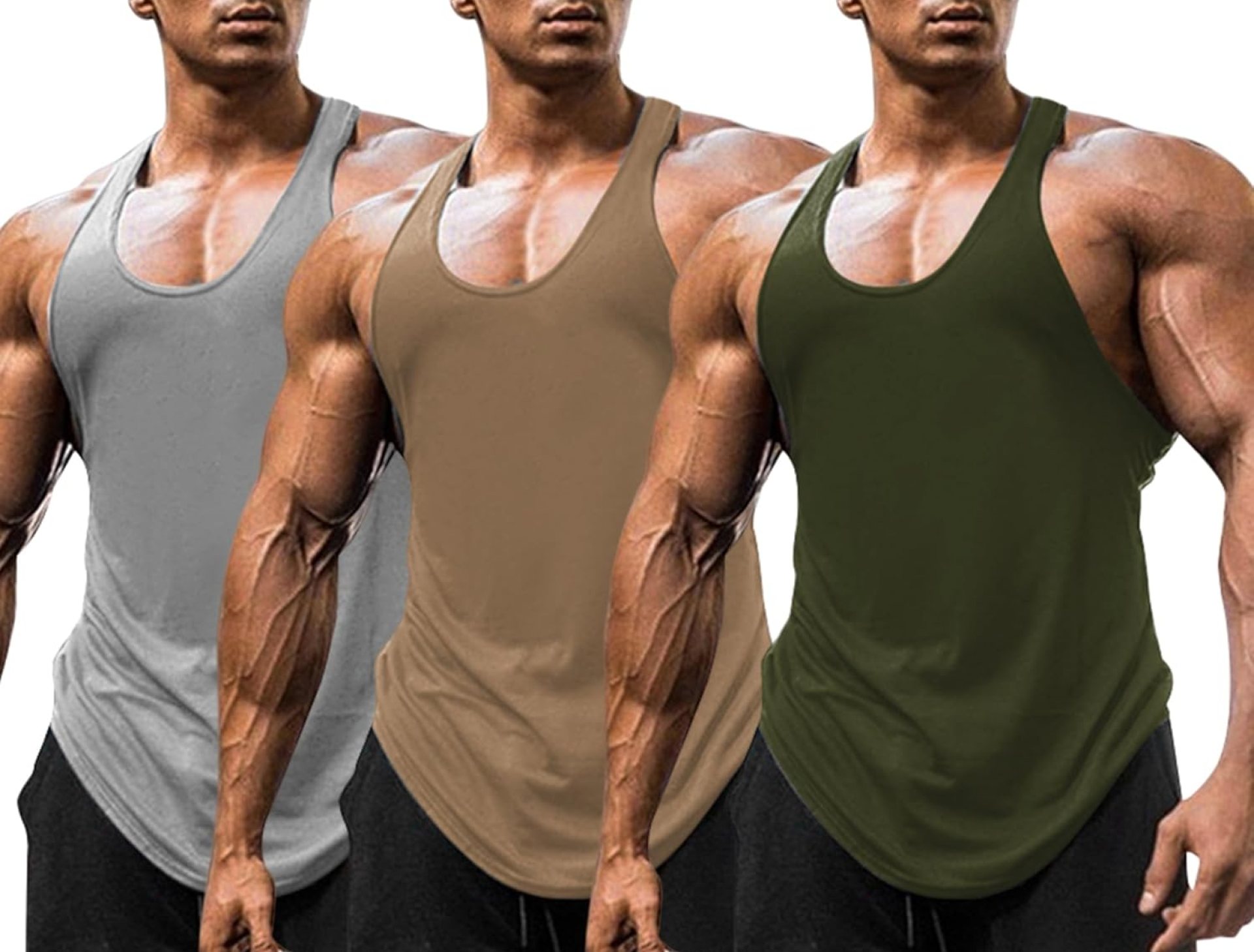 Babioboa Men’s 3 Pack Gym Workout Tank Tops Y-Back Muscle Tee Stringer Bodybuilding Sleeveless T-Shirts Babioboa Men’s 3 Pack Gym Workout Tank Tops Y-Back Muscle Tee Stringer Bodybuilding Sleeveless T-Shirts