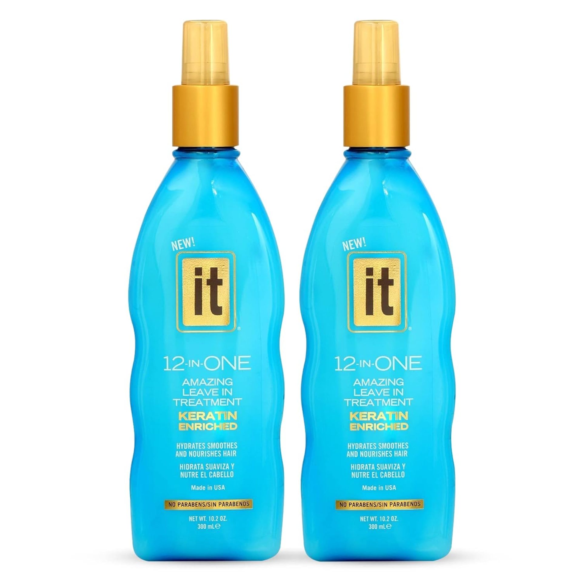 12-in-One Amazing Leave-In Hair Treatment – 2 Pack – Infused with Keratin and Borage Oil to Hydrate Smooth and Nourish Hair – Conditioner Spray Strengthens and Protects Dry & Damaged Hair – IT 12-in-One 12-in-One Amazing Leave-In Hair Treatment – 2 Pack – Infused with Keratin and Borage Oil to Hydrate Smooth and Nourish Hair – Conditioner Spray Strengthens and Protects Dry & Damaged Hair – IT 12-in-One