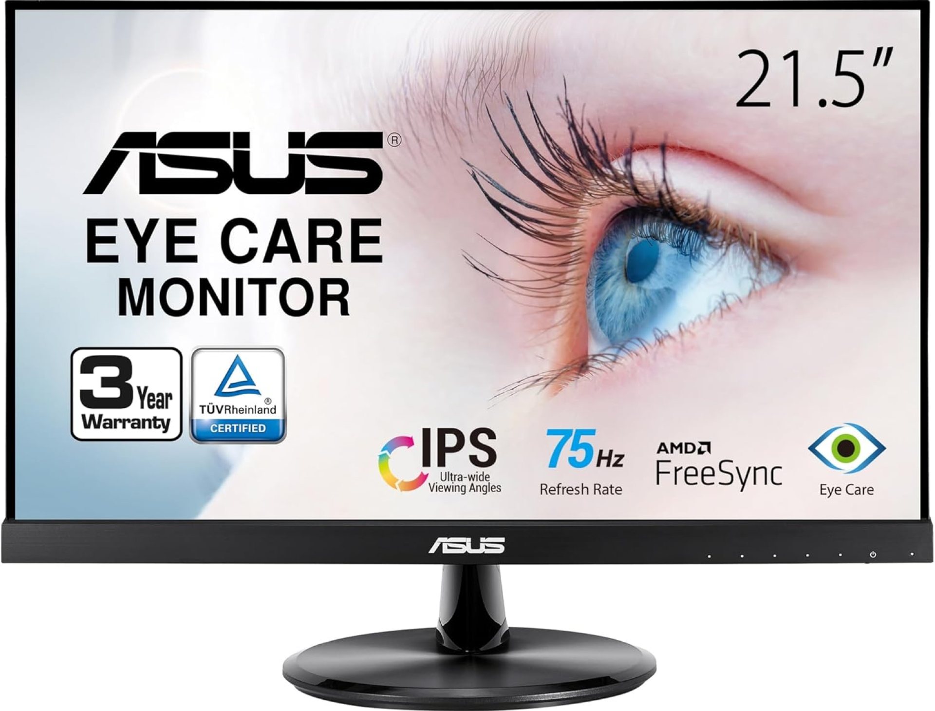 ASUS VP229Q 21.5” Monitor, 1080P Full HD, 75Hz, IPS, FreeSync/Adaptive-Sync, Eye Care, HDMI DisplayPort VGA, Frameless, VESA Wall Mountable BLACK ASUS VP229Q 21.5” Monitor, 1080P Full HD, 75Hz, IPS, FreeSync/Adaptive-Sync, Eye Care, HDMI DisplayPort VGA, Frameless, VESA Wall Mountable BLACK