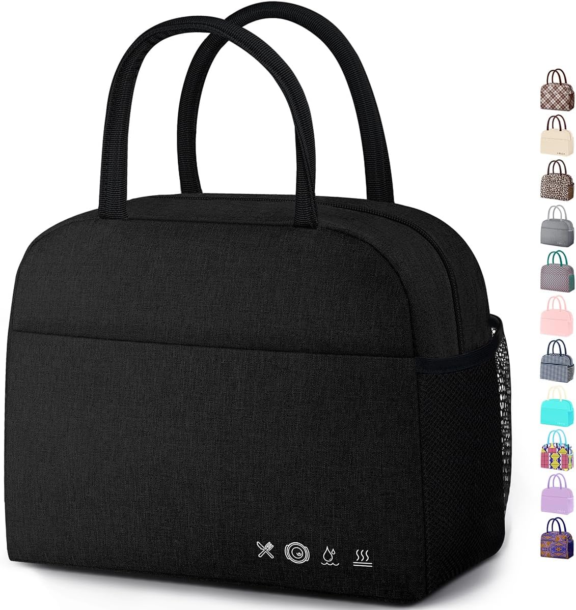 Lunch Bag Lunch Box for Women Men Reusable Insulated Lunch Bags for Adults,Leakproof Cute Cooler Lunch Tote Bag, Large Capacity for Work Travel Picnic,Black Lunch Bag Lunch Box for Women Men Reusable Insulated Lunch Bags for Adults,Leakproof Cute Cooler Lunch Tote Bag, Large Capacity for Work Travel Picnic,Black