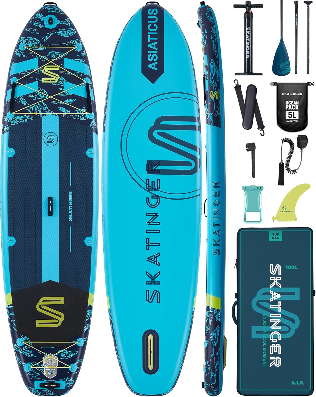 11’6×35″ Super Wide Inflatable Stand Up Paddle Board, Ultra Stable Wide SUP for 2+1 People/Family/Big Size w/Shoulder Strap, 100L Backpack, All-Round Sup Board, US Fin 11’6×35″ Super Wide Inflatable Stand Up Paddle Board, Ultra Stable Wide SUP for 2+1 People/Family/Big Size w/Shoulder Strap, 100L Backpack, All-Round Sup Board, US Fin