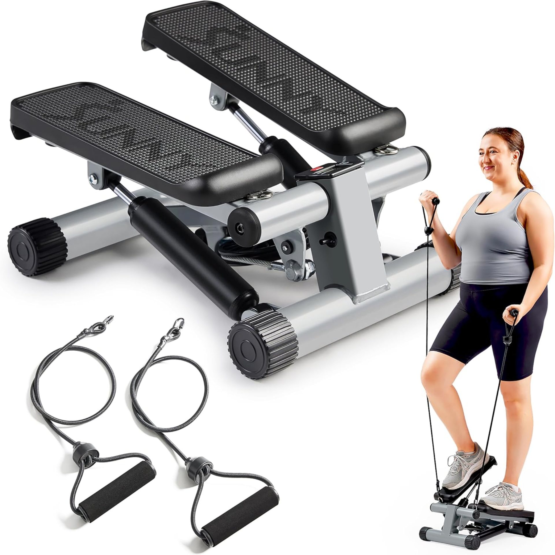 Sunny Health & Fitness Mini Steppers for Exercise at Home, Stair Step Workout Machine with Optional Resistance Bands, Full Body Cardio Equipment, Optional Free SunnyFit App Connection Smart Stepper Sunny Health & Fitness Mini Steppers for Exercise at Home, Stair Step Workout Machine with Optional Resistance Bands, Full Body Cardio Equipment, Optional Free SunnyFit App Connection Smart Stepper