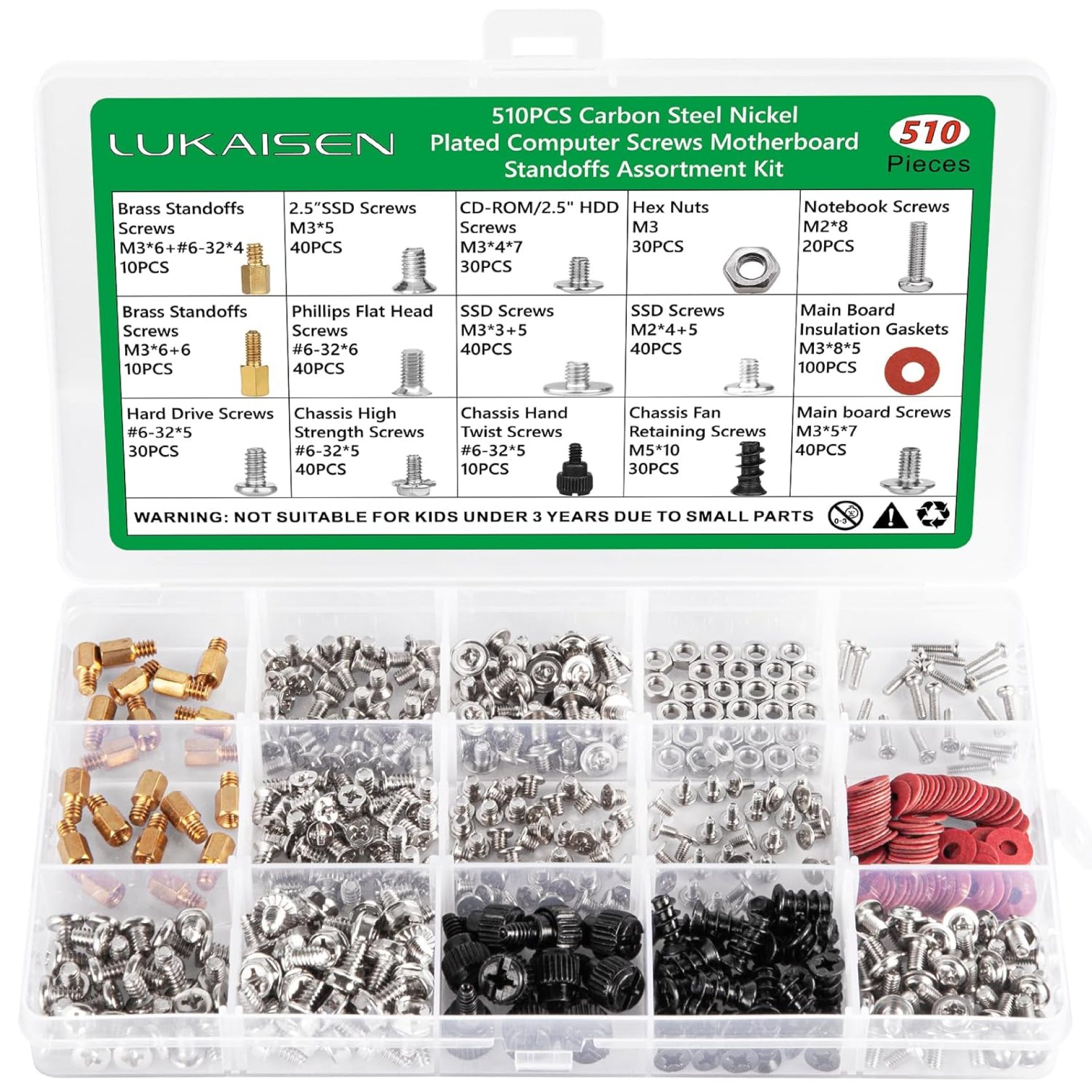 510 Pcs Computer Screw Set, PC Case Motherboard Standoffs Screws #6-32 Male to M3 Female Standoffs Sets for Personal Computer Screw Standoffs Set Kit for PC Case Motherboard HDD SSD CD-ROM Hard Drive 510 Pcs Computer Screw Set, PC Case Motherboard Standoffs Screws #6-32 Male to M3 Female Standoffs Sets for Personal Computer Screw Standoffs Set Kit for PC Case Motherboard HDD SSD CD-ROM Hard Drive