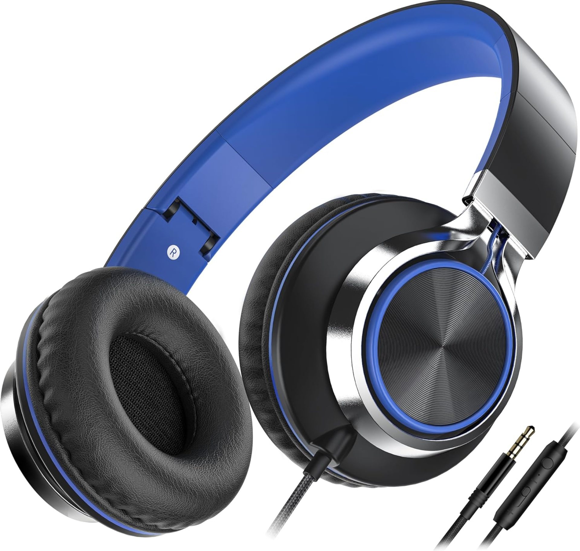AILIHEN C8 Headphones Wired, On-Ear Headphones with Microphone and Volume Control Foldable Corded Stereo 3.5mm Headset for Smartphones Chromebook Laptop Computer PC Tablets Travel(Black/Blue) AILIHEN C8 Headphones Wired, On-Ear Headphones with Microphone and Volume Control Foldable Corded Stereo 3.5mm Headset for Smartphones Chromebook Laptop Computer PC Tablets Travel(Black/Blue)