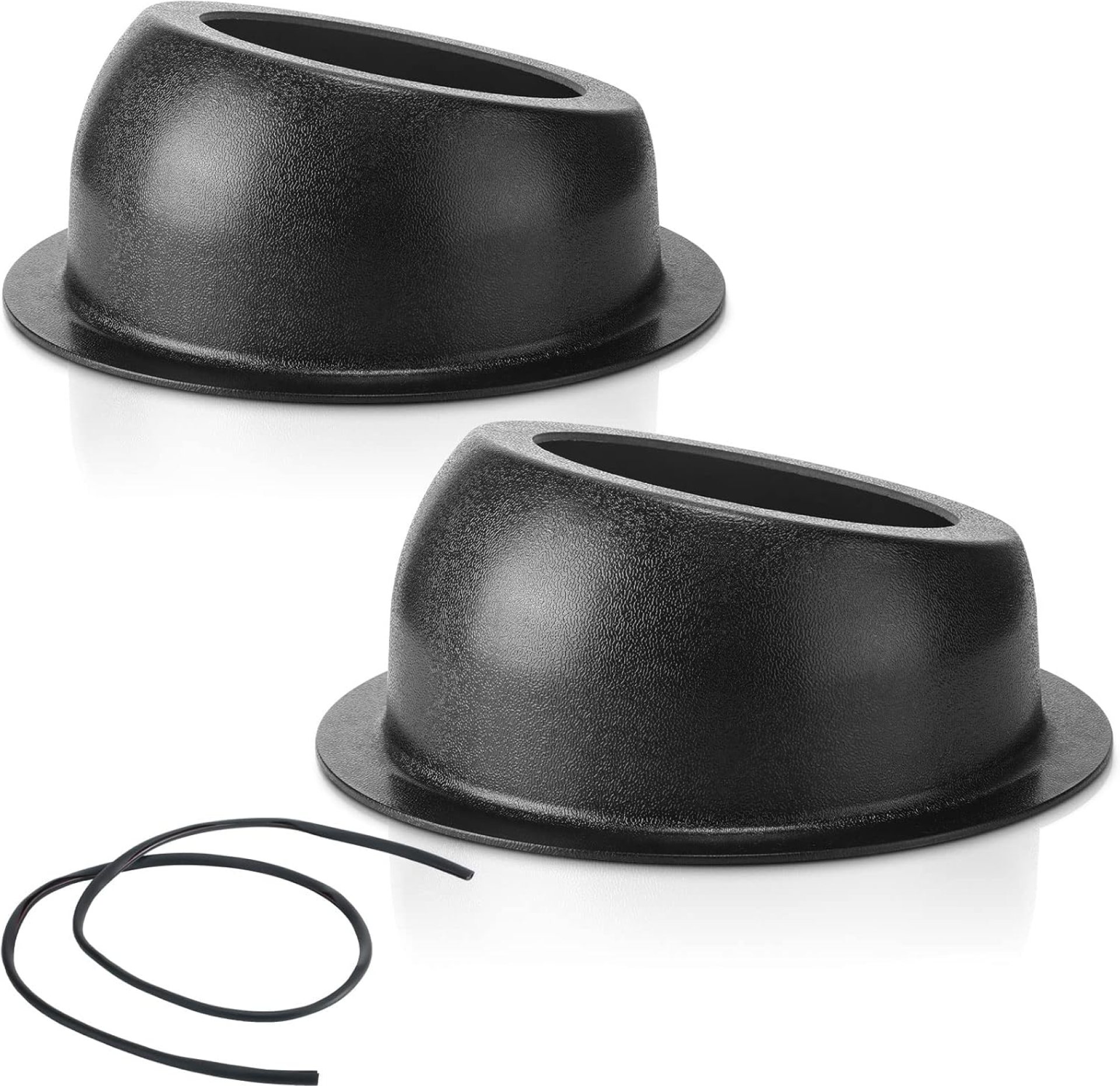 2 Pcs Universal Angled Speaker Enclosures Boxes Pods Surface Mount with Rubber Strip for Install 6.5 Inch Speakers or Smaller Custom Mount Door Kick Panel Rear Deck (Black, Hole Cut) 2 Pcs Universal Angled Speaker Enclosures Boxes Pods Surface Mount with Rubber Strip for Install 6.5 Inch Speakers or Smaller Custom Mount Door Kick Panel Rear Deck (Black, Hole Cut)
