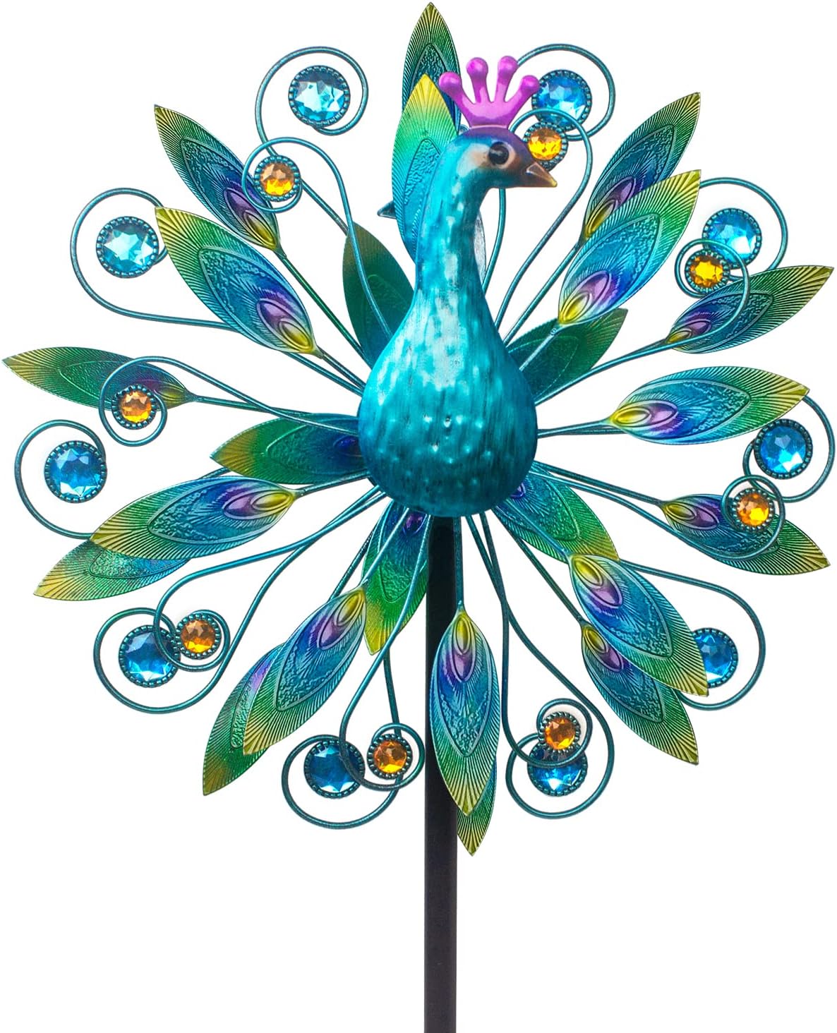 Stargarden 58 Inch Peacock Wind Spinner-Double Wind Sculpture Metal Windmill for Garden Patio Yard Decor Stargarden 58 Inch Peacock Wind Spinner-Double Wind Sculpture Metal Windmill for Garden Patio Yard Decor