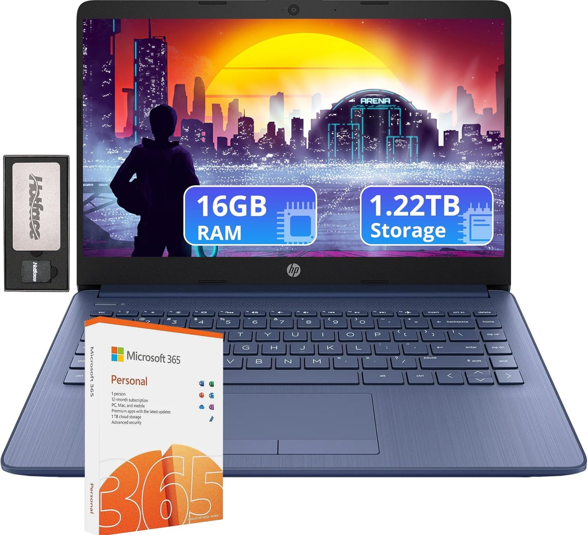 HP Flagship 14″ HD Laptop with 1 Year Office 365 | 16GB RAM | 1.22TB Storage(64GB EMMC & 160GB Docking Station Set & 1TB Cloud Storage) | Intel 4-Core Processor | Webcam | Win 11s | Blue HP Flagship 14″ HD Laptop with 1 Year Office 365 | 16GB RAM | 1.22TB Storage(64GB EMMC & 160GB Docking Station Set & 1TB Cloud Storage) | Intel 4-Core Processor | Webcam | Win 11s | Blue