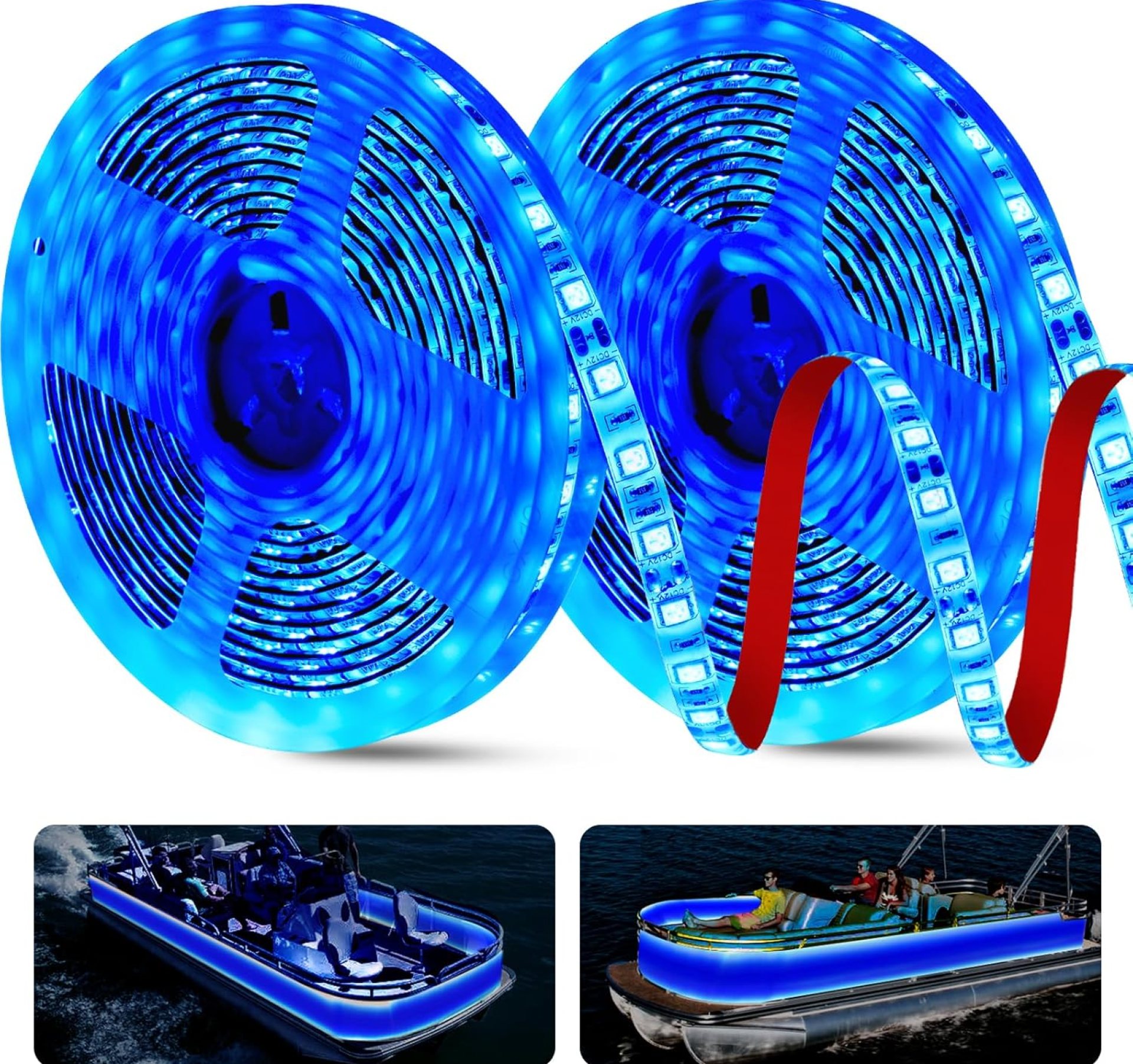 66ft Pontoon Boat Lights Marine LED Strip Lights 12V Waterproof, Interior Light Deck Light for Kayak, Jon Boat, Bass Boats, Fishing Boats (Blue) 66ft Pontoon Boat Lights Marine LED Strip Lights 12V Waterproof, Interior Light Deck Light for Kayak, Jon Boat, Bass Boats, Fishing Boats (Blue)
