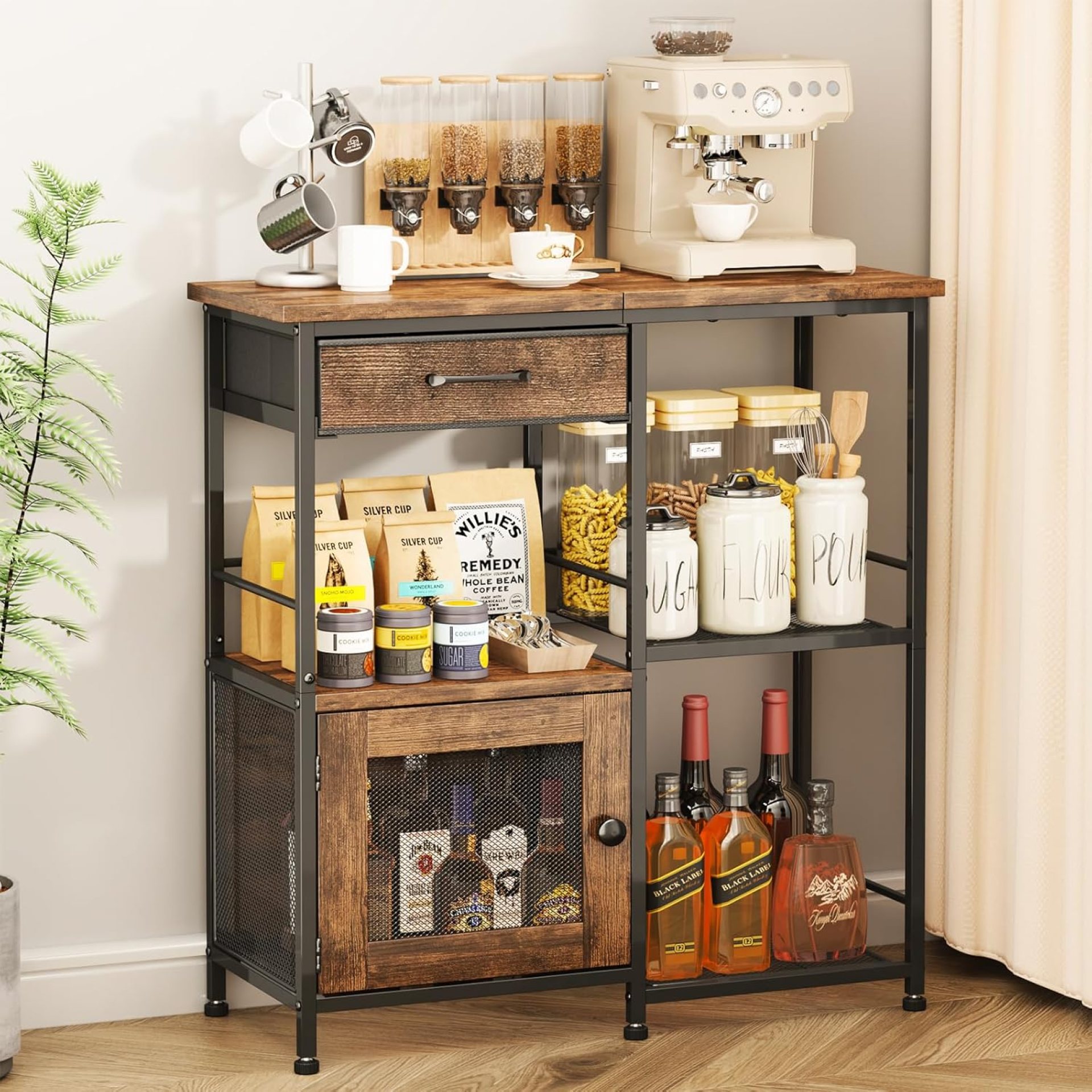 SWTYMIKI Coffee Bar Cabinet for Home – Farmhouse Coffee Stand Station Multi-Purpose Buffet Sideboard Cabinet with Drawers – Kitchen Bar Table for Living Room, Corner, Small Space, Espresso SWTYMIKI Coffee Bar Cabinet for Home – Farmhouse Coffee Stand Station Multi-Purpose Buffet Sideboard Cabinet with Drawers – Kitchen Bar Table for Living Room, Corner, Small Space, Espresso